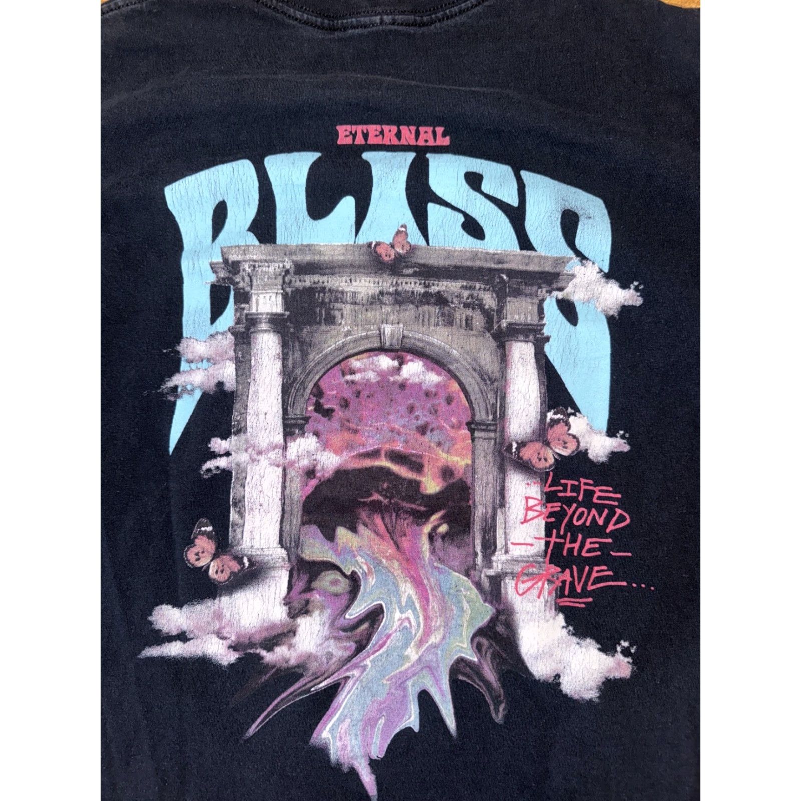 Vintage CVLA Eternal Bliss Men T-Shirt Black L Crew Neck Short Sleeve Graphic Print T-Shirt 18X25 Size US L / EU 52-54 / 3 - 2 Thumbnail