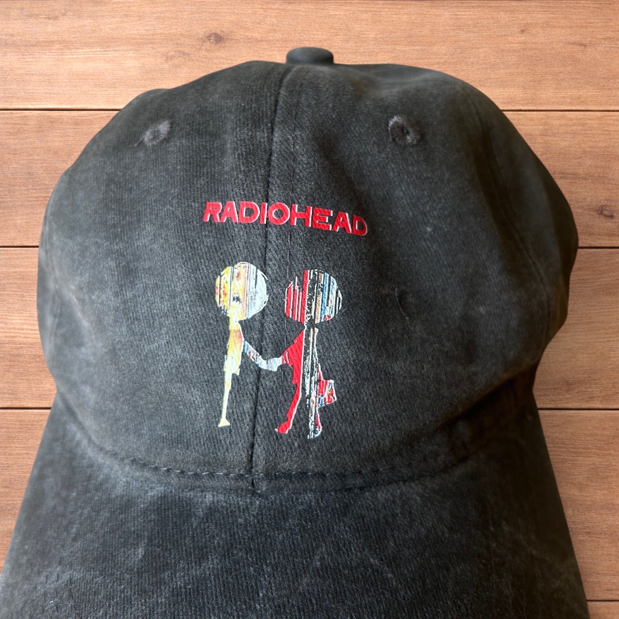 Japanese Brand Vintage style Radiohead cap hat in washed grey. Size ONE SIZE - 4 Thumbnail