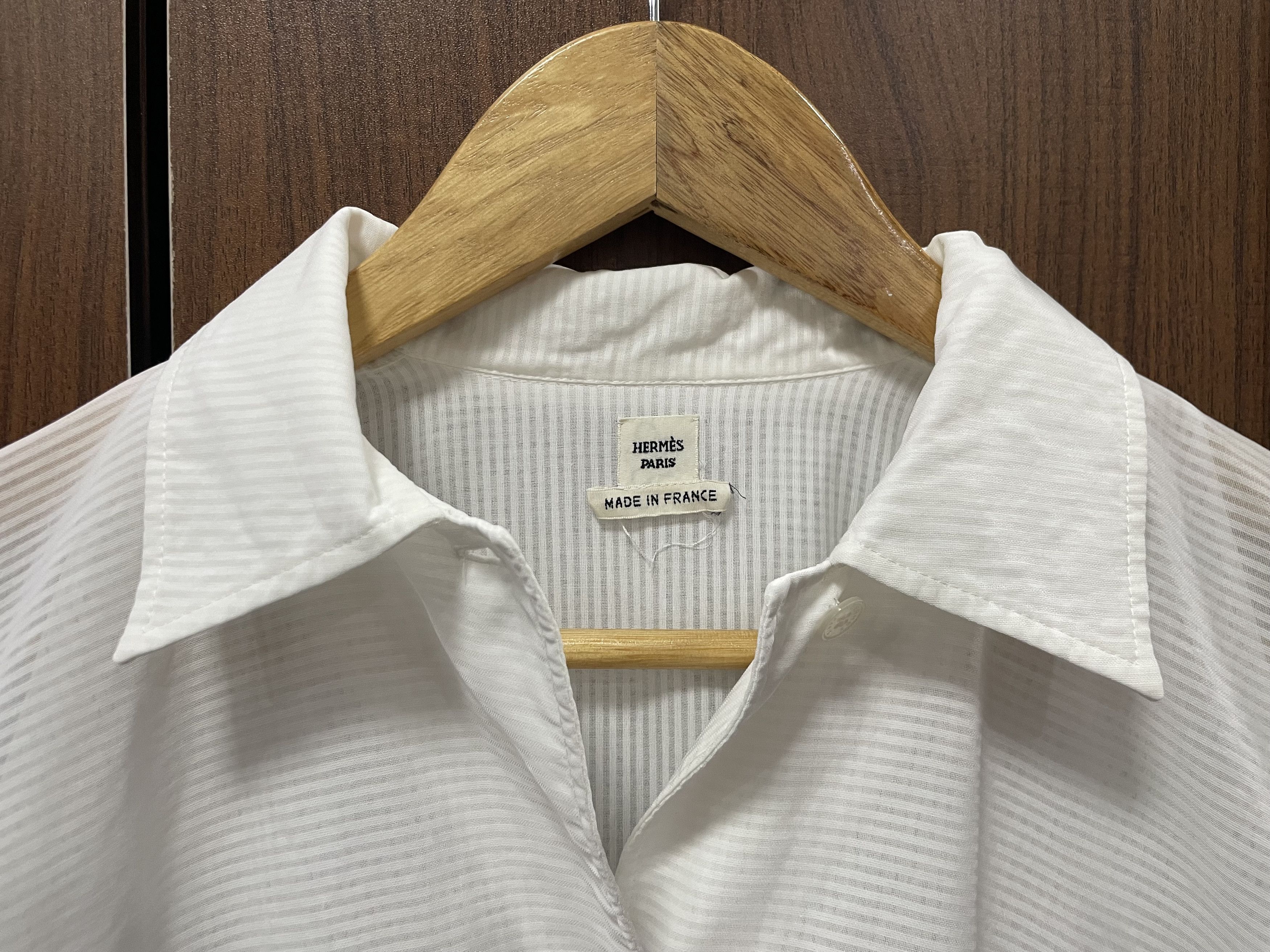 Hermes × Maison Margiela Hermes - Margiela - Striped Button Up Longsleeve Polo Size XS / US 0-2 / IT 36-38 - 6 Thumbnail