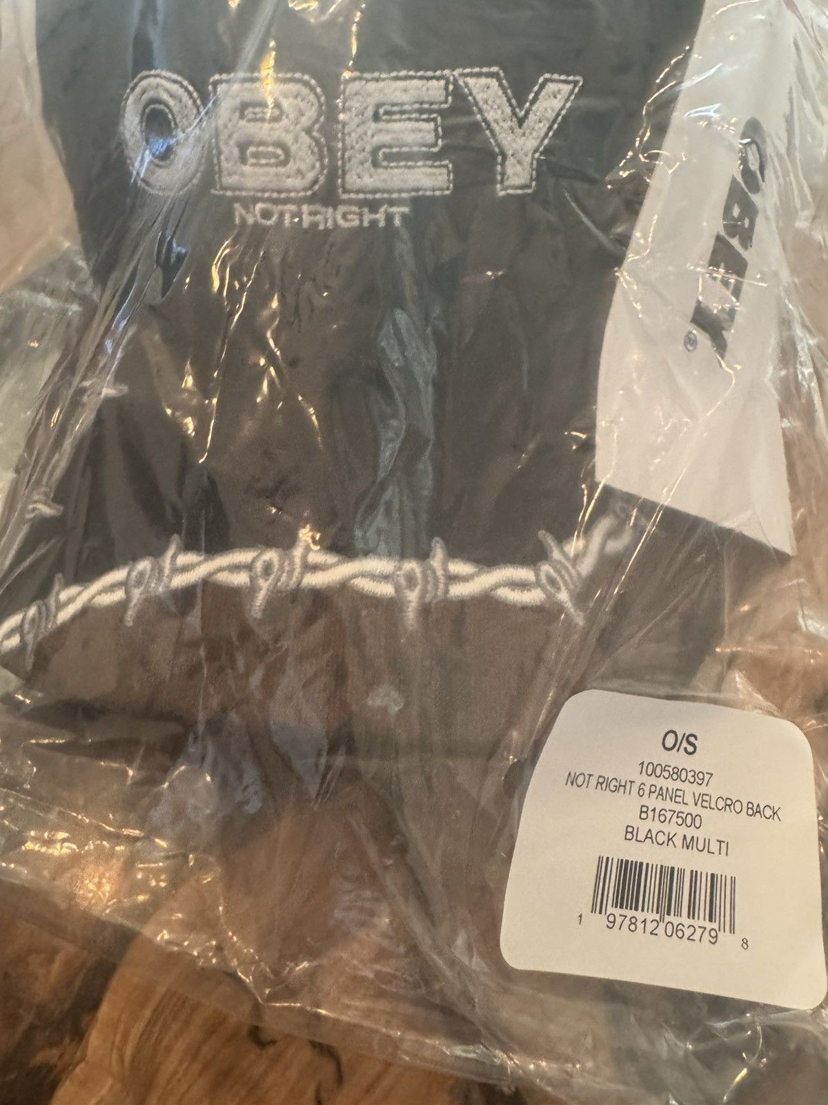 Obey × Shepard Fairey OBEY POSSE ‘Not Right’ Barbed Wire 2-Tone Dad Hat NEW Size ONE SIZE - 14 Thumbnail