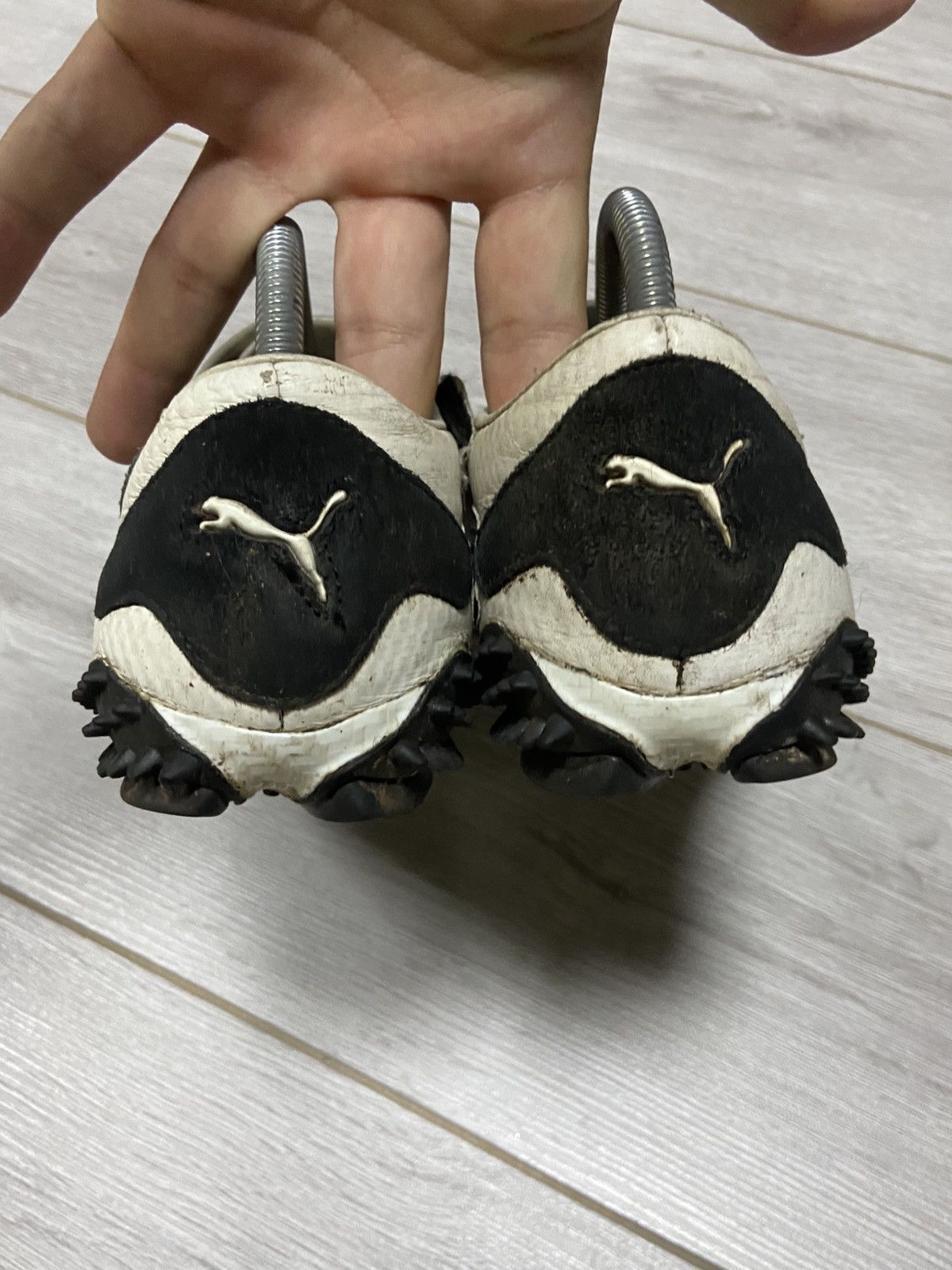 Puma Puma mostro big logo sneakers leather spikes white black Size US 9 / EU 42 - 13 Thumbnail