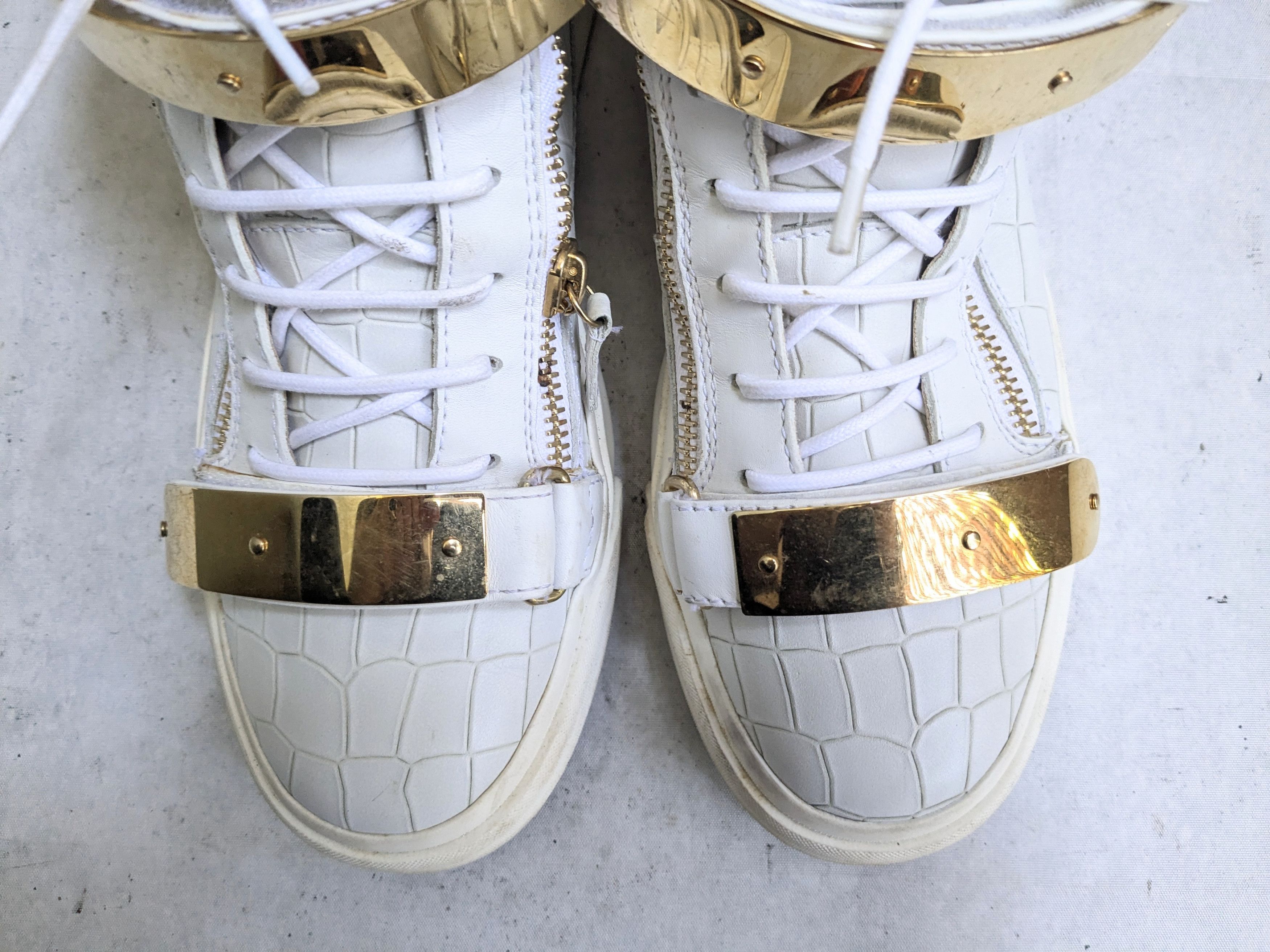 Giuseppe Zanotti Giuseppe Zanotti Sneakers White Gold 10 43 High Tops Size US 10 / EU 43 - 2 Thumbnail