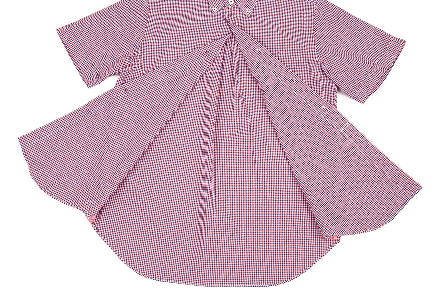 Junya Watanabe Gingham Check Short Sleeve Button-Down Shirt Red/Blue/White Size US S / EU 44-46 / 1 - 13 Thumbnail