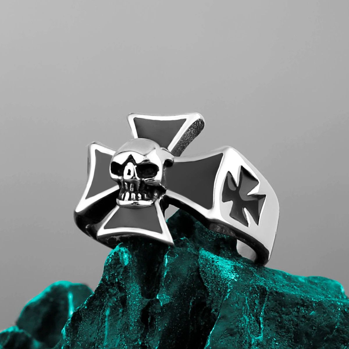 Vintage Soldier Retro Cross Ring Size 44 - 4 Thumbnail