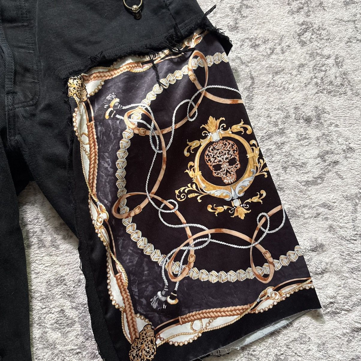 Obelisk Obelisk Silk Skull Insert Denim Jorts Black | Size 28 Size US 28 / EU 44 - 2 Thumbnail