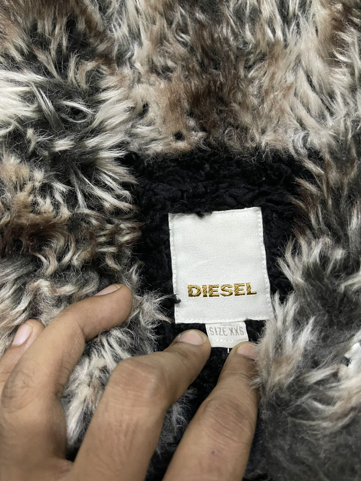 Diesel 2000s DIESEL MINK FUR FLEECE LINEN BUTTON UP JACKET Size US XXS / EU 40 - 9 Thumbnail