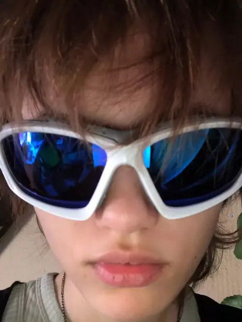Vintage White Blue Y2K Future Punk Sunglasses Cyber Goth Ski Alt Size ONE SIZE - 2 Thumbnail