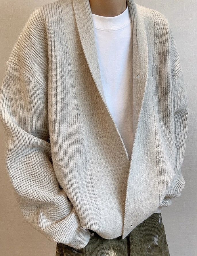 Japanese Brand Cleanfit retro fashion shawl wrap knit cardigan knitwear Size US XXL / EU 58 / 5 - 1 Thumbnail