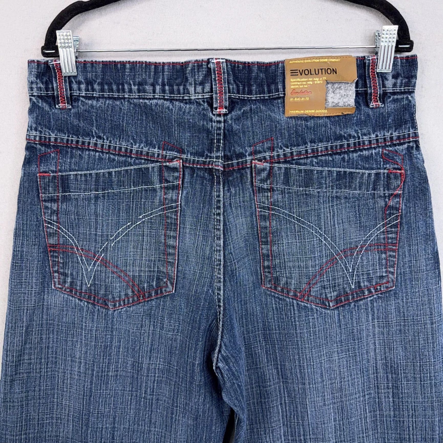 Vintage VINTAGE Evolution Jeans Mens 34x32 Blue Relaxed Fit Straight Baggy Y2K - Mens Jeans, Blue, 34x32, Relaxed Straight, 100% Cotton Size US 34 / EU 50 - 6 Thumbnail
