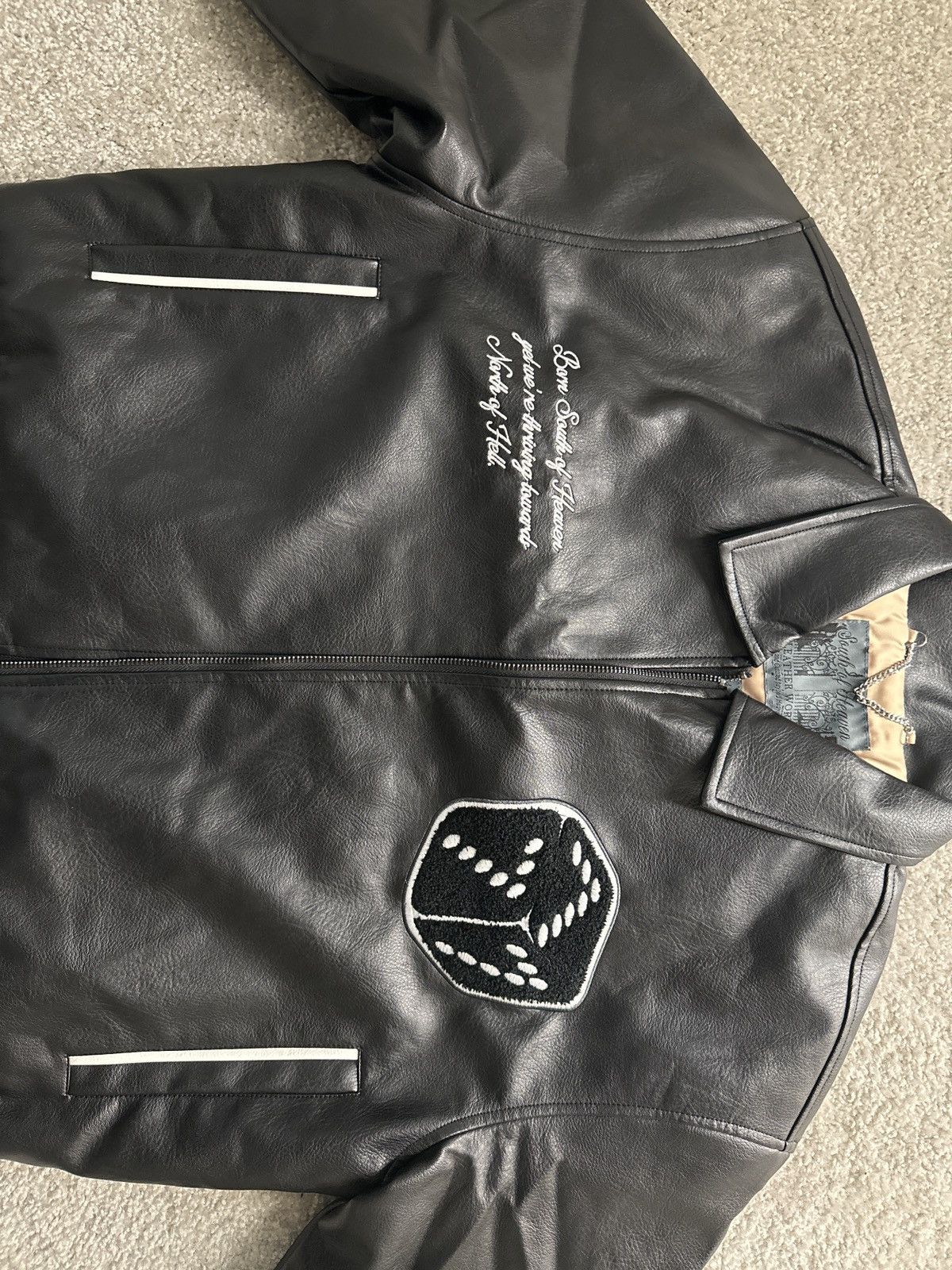 Vintage South of Heaven North of Hell - Vegan Leather Jacket Size US M / EU 48-50 / 2 - 2 Thumbnail
