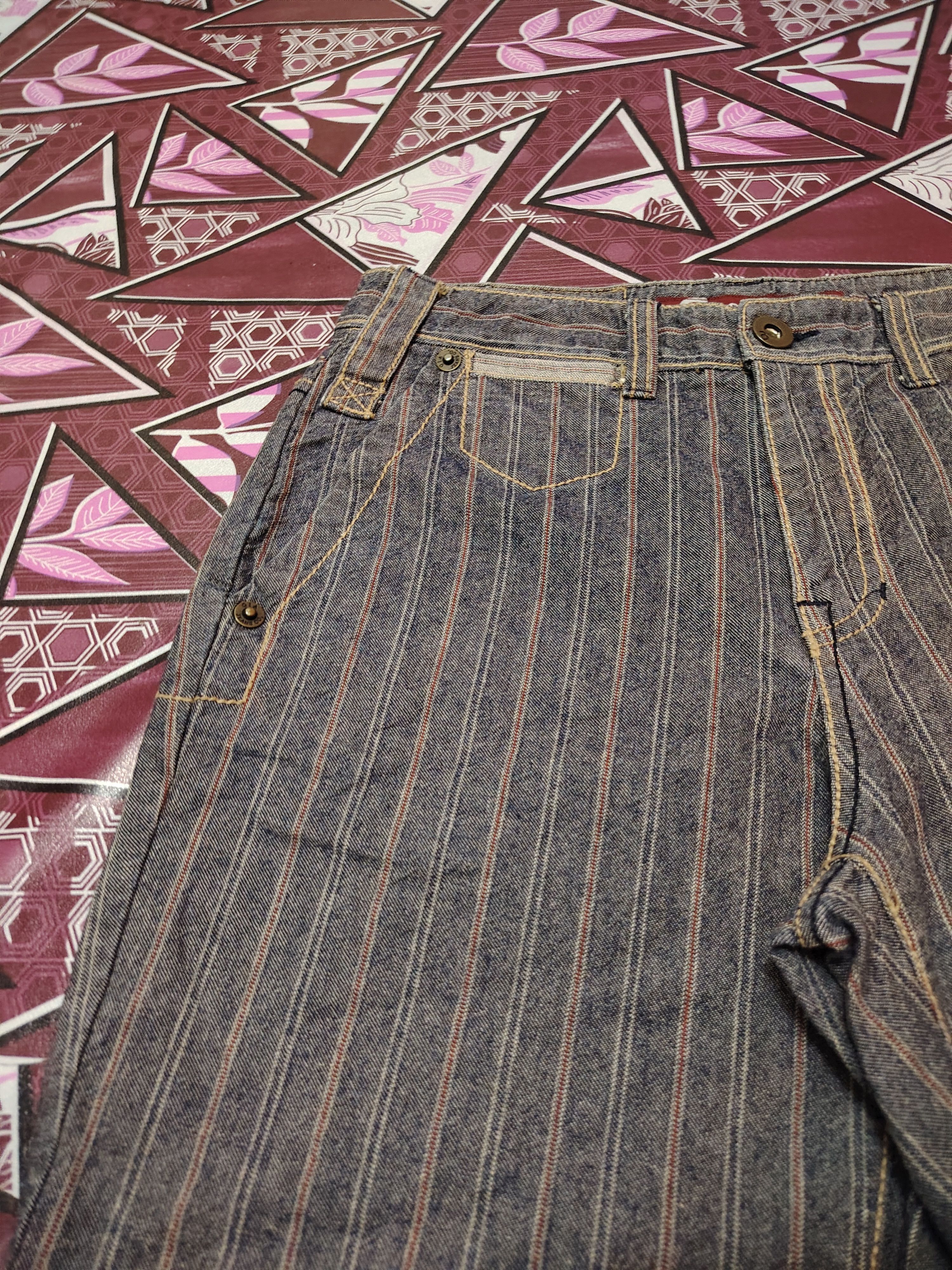 Designer × Japanese Brand Guys in America Jeans Striped baggy style Size US 32 / EU 48 - 2 Thumbnail