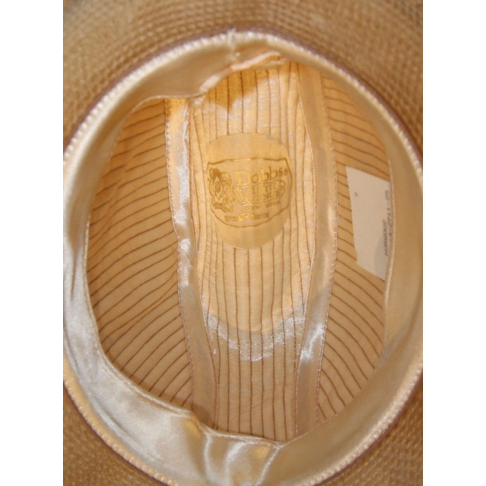 Vintage VTG Dobbs Fifth Avenue Hat Tan Corduroy Feather Fedora Men 7 Size ONE SIZE - 10 Thumbnail