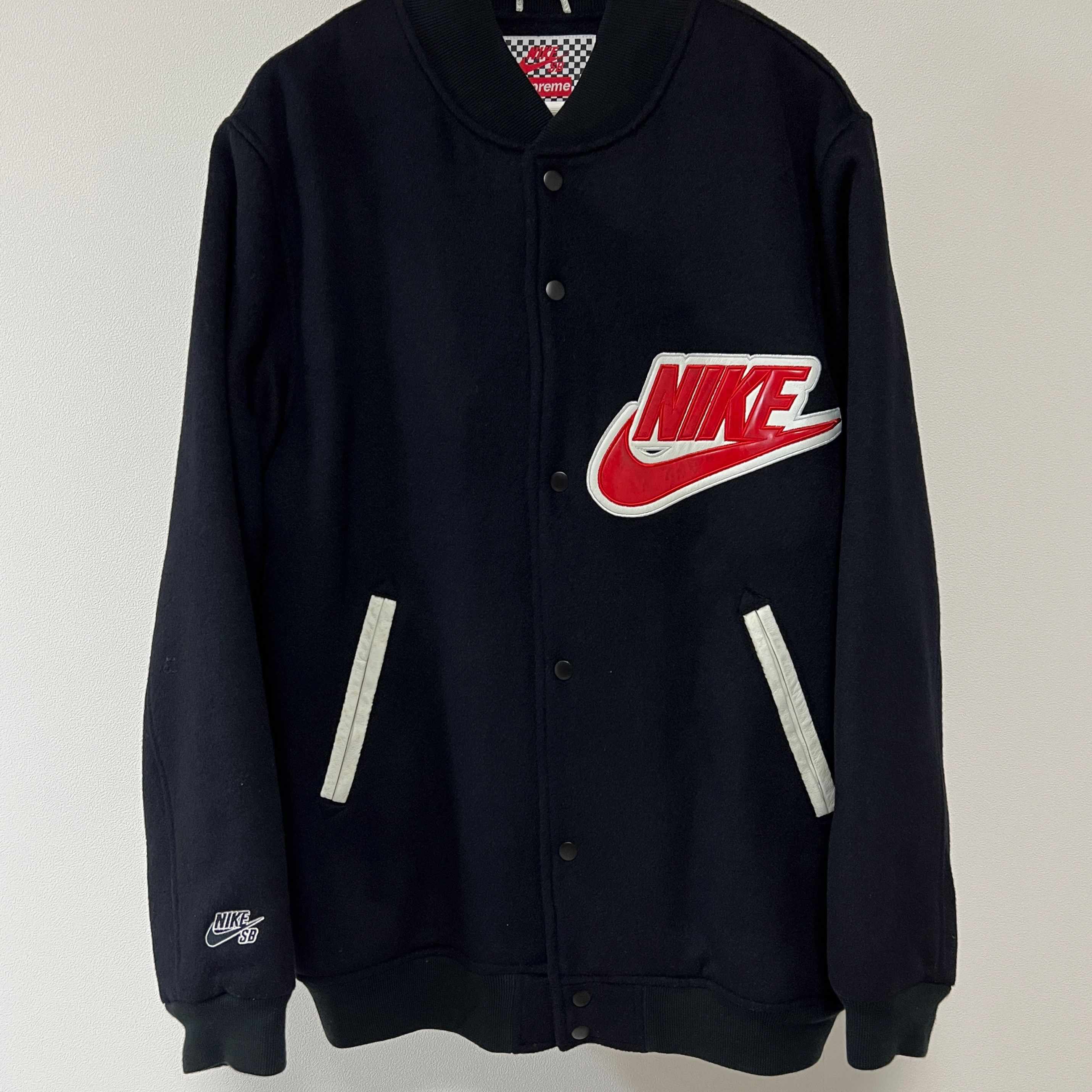 Nike × Supreme Supreme Nike SB Varsity Jacket Black 2007 Size US XL / EU 56 / 4 - 6 Thumbnail
