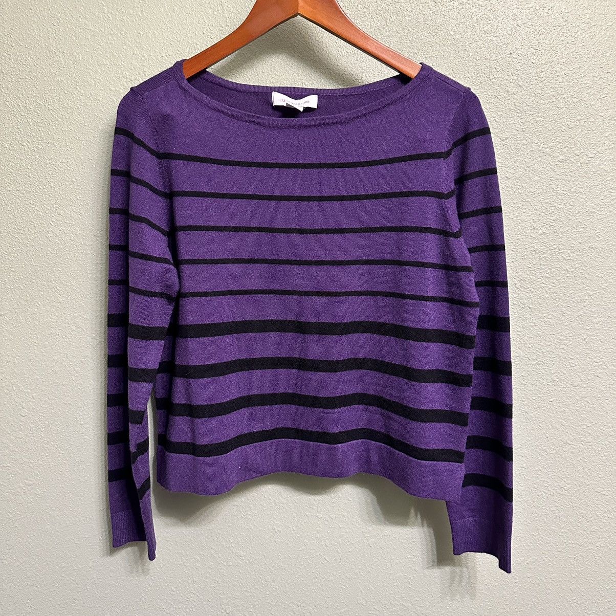 Liz Claiborne Liz Claiborne Women’s Purple Stripe Boxy Sweater Size M / US 6-8 / IT 42-44 - 1 Thumbnail