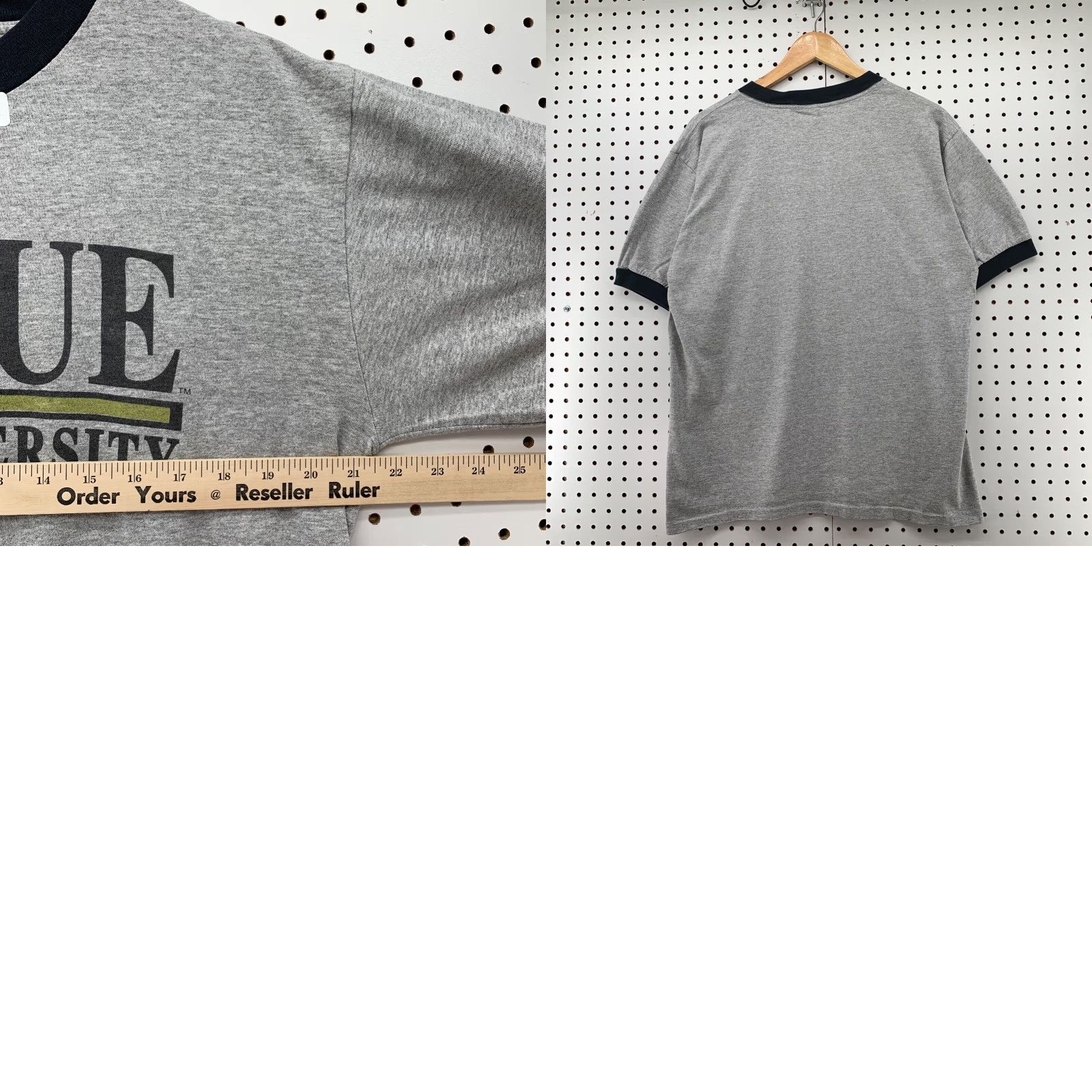 Vintage Vintage Purdue Boilermakers Ringer Shirt Mens Medium Gray Made USA 21.5x27 Belton Cotton Crew Neck Short Sleeve 80s T-Shirt University Mens Size US M / EU 48-50 / 2 - 8 Thumbnail