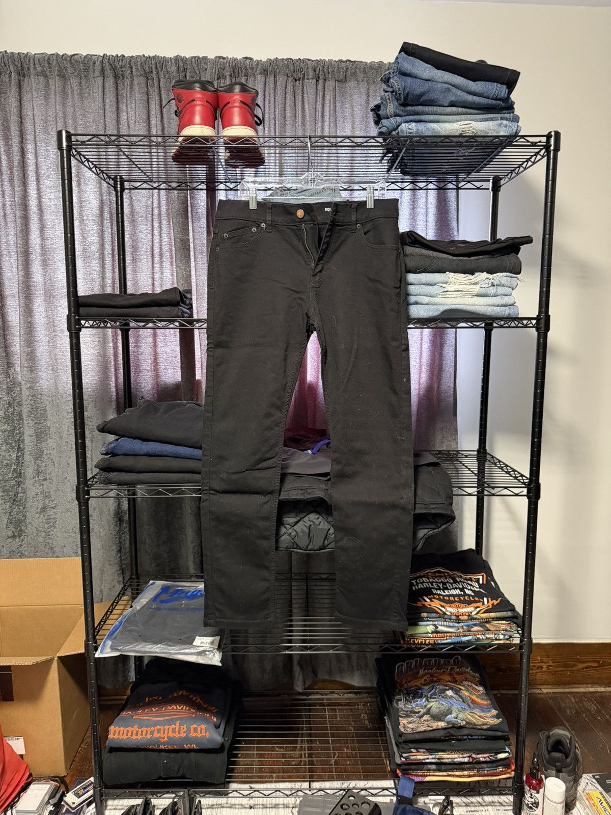 New Mugsy Stretch Squid Ink 34x32 Jeans Black