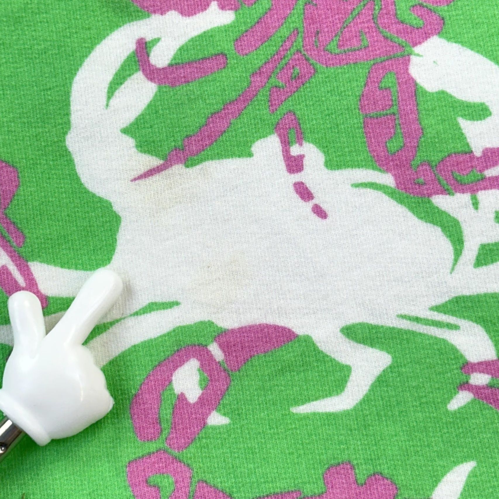Vintage Crown & Ivy Beach Shirt Women's Large Green Pink Crab Print Long Sleeve Coastal Shirt Size L / US 10 / IT 46 - 3 Thumbnail