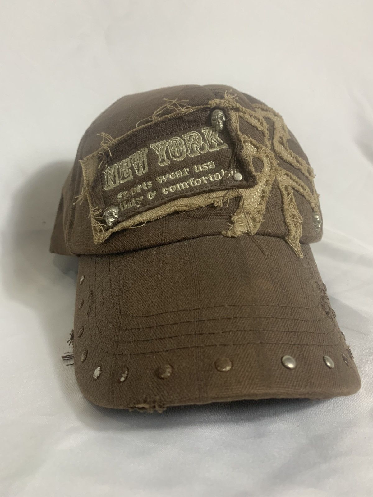 Japanese Brand Skulls NY Distressed Hats Size ONE SIZE - 2 Thumbnail