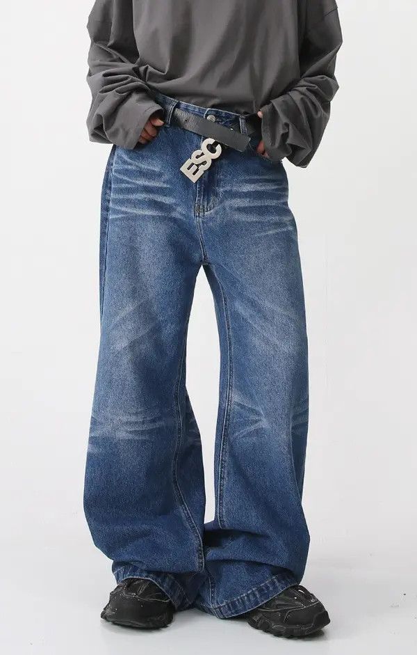 Japanese Brand 14225Washed casual loose wide-leg vintage jeans Size US 32 / EU 48 - 5 Thumbnail