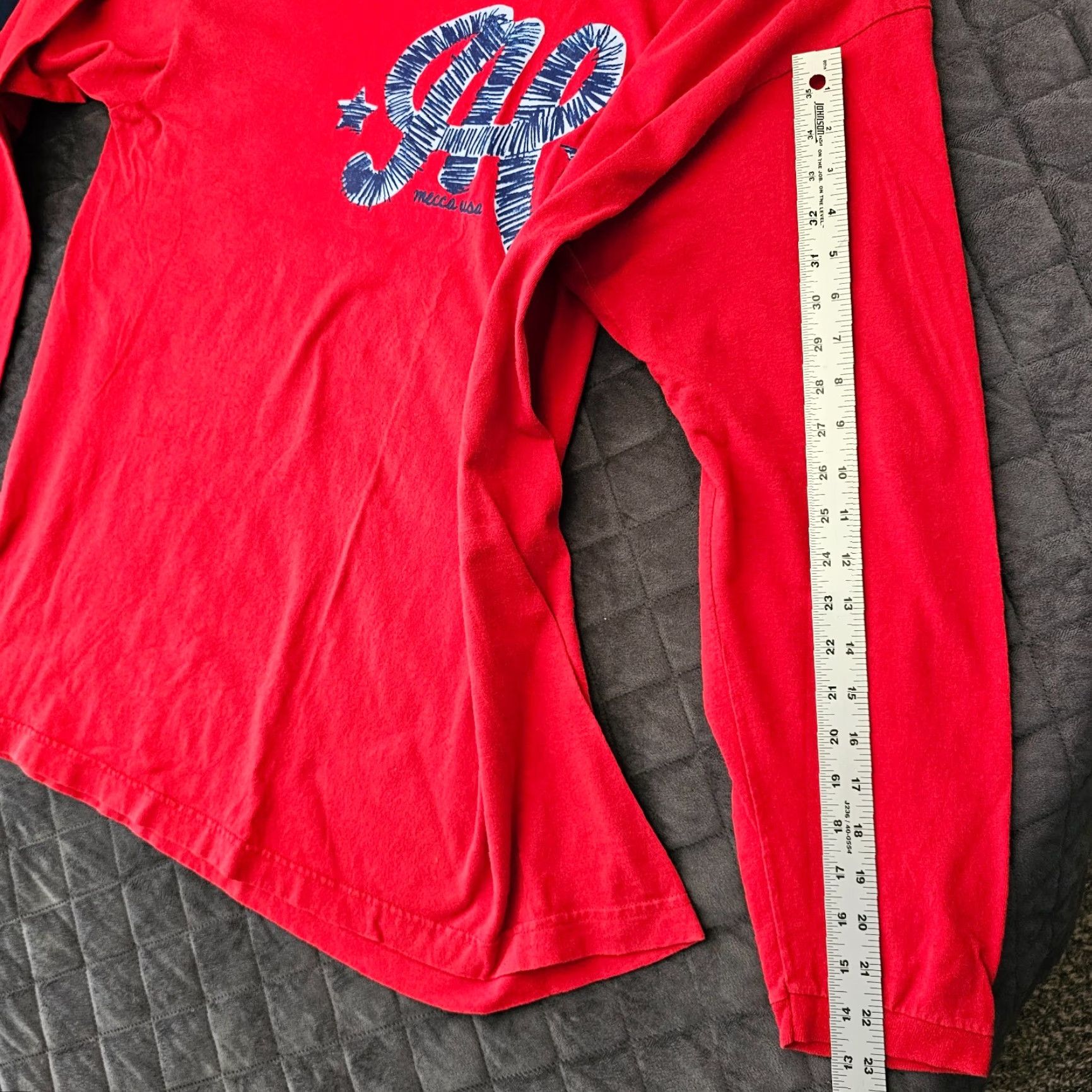 Vintage Vintage Mecca Athletic Shirt 2XL Red Long Sleeve 90's Casual Mens Size US XXL / EU 58 / 5 - 7 Thumbnail