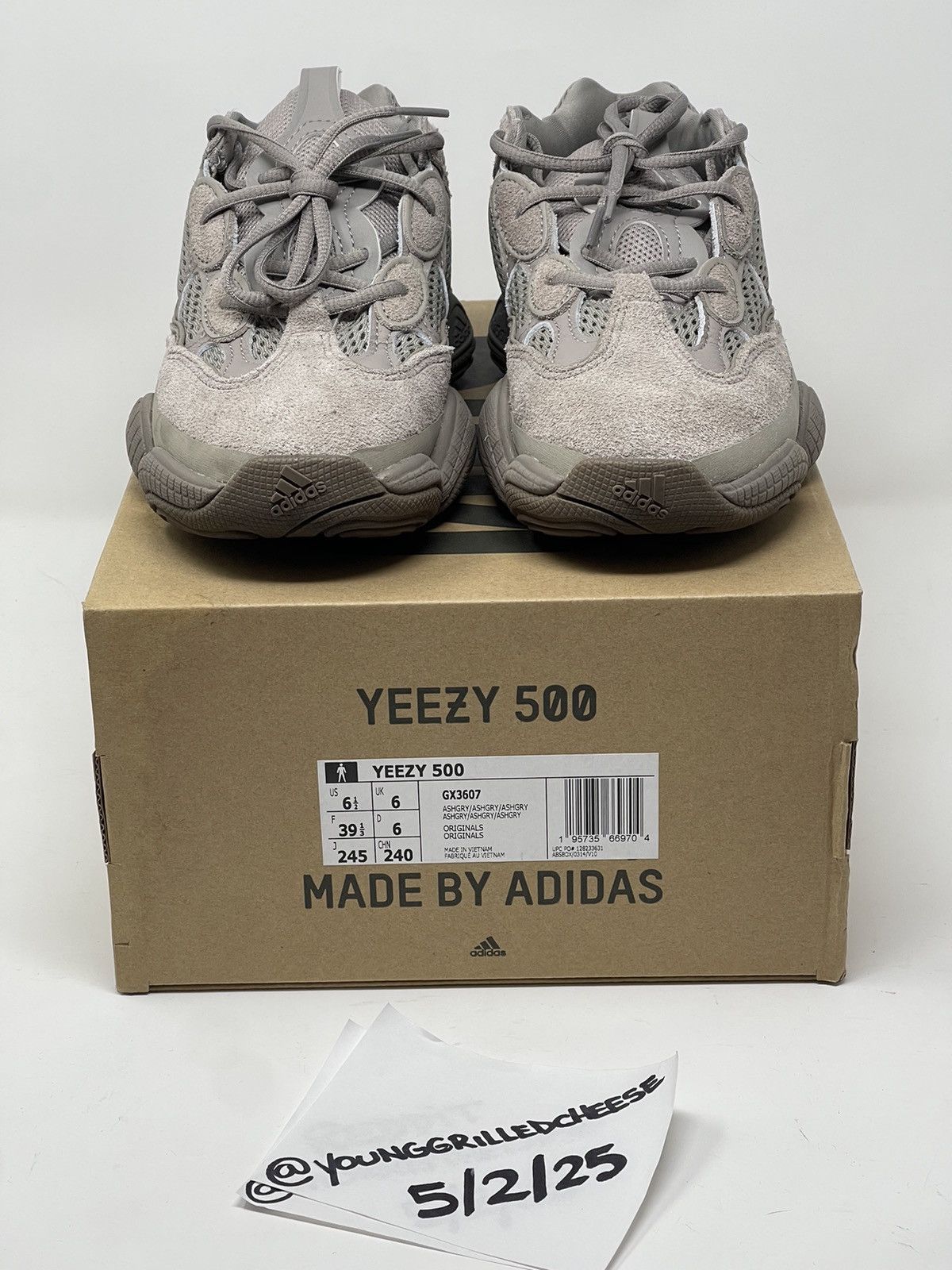 Adidas × Yeezy DEADSTOCK Yeezy 500 Ash Grey Size 6.5 Size US 6.5 / EU 39-40 - 1 Thumbnail