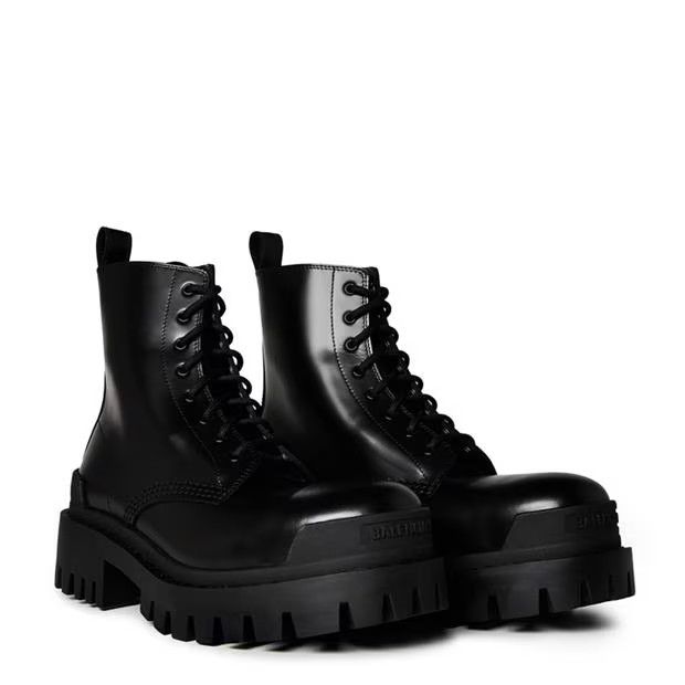 Balenciaga o1g2r1mq0924 Strike Lace Up Boots in Black Size US 6 / IT 36 - 3 Thumbnail