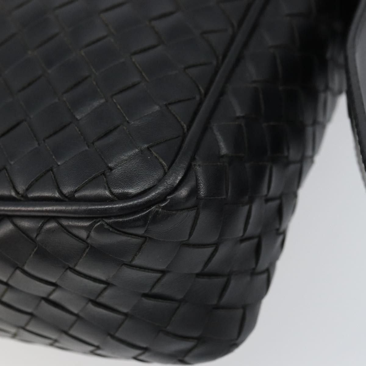 BOTTEG AVENETA INTRECCIATO Shoulder Bag Leather Black Silver