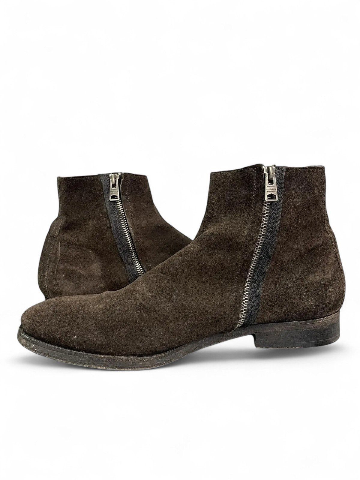 Allsaints All Saints Brown Suede Zip Boots Distressed guidi style Size US 12 / EU 45 - 1 Thumbnail