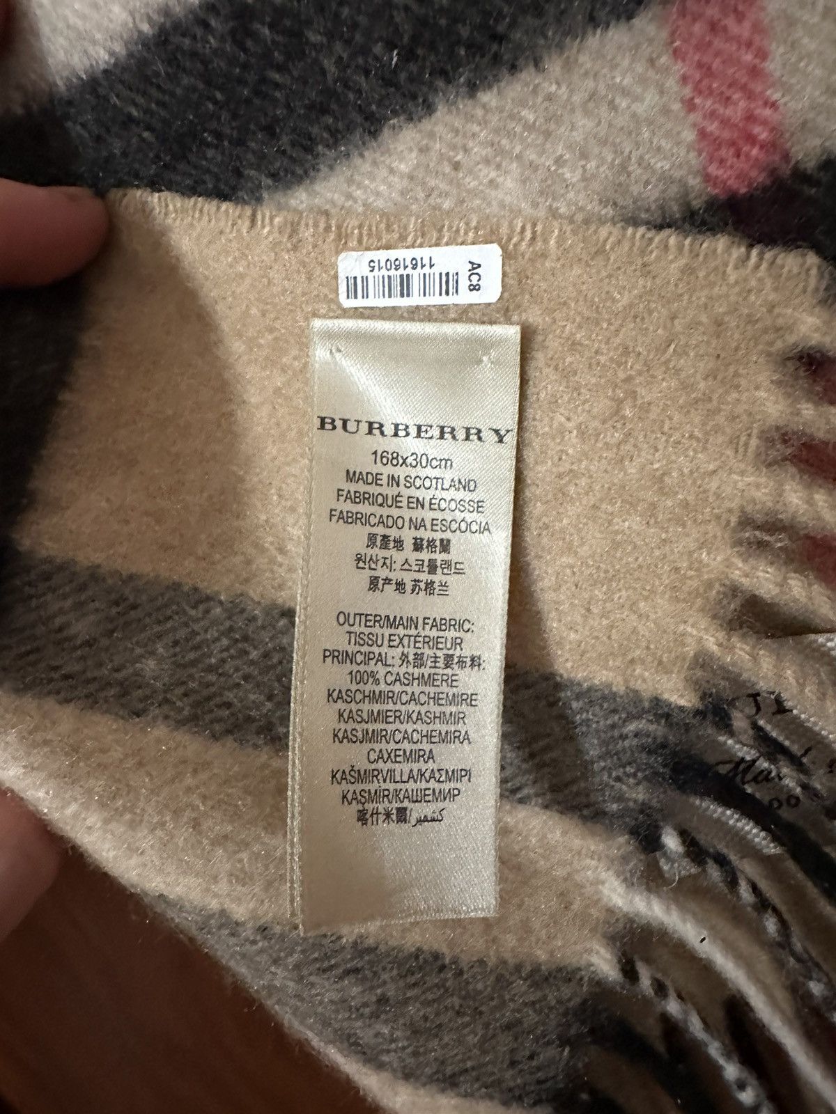 Burberry Burberry Classic Check Cashmere Scarf Size ONE SIZE - 3 Thumbnail