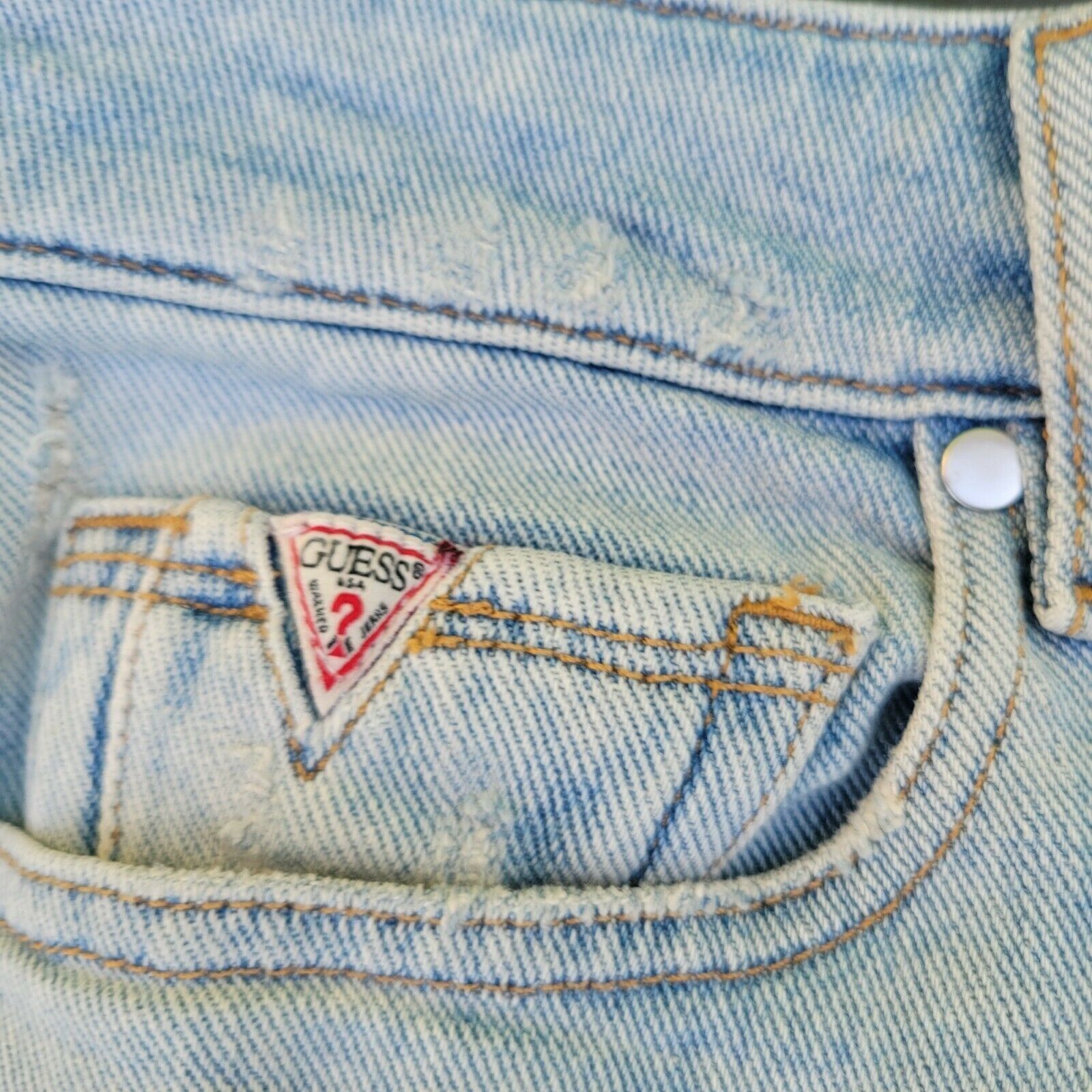 Guess Men's Guess Distressed Skinny Jeans. 33x32. Blue. Size US 33 - 4 Thumbnail