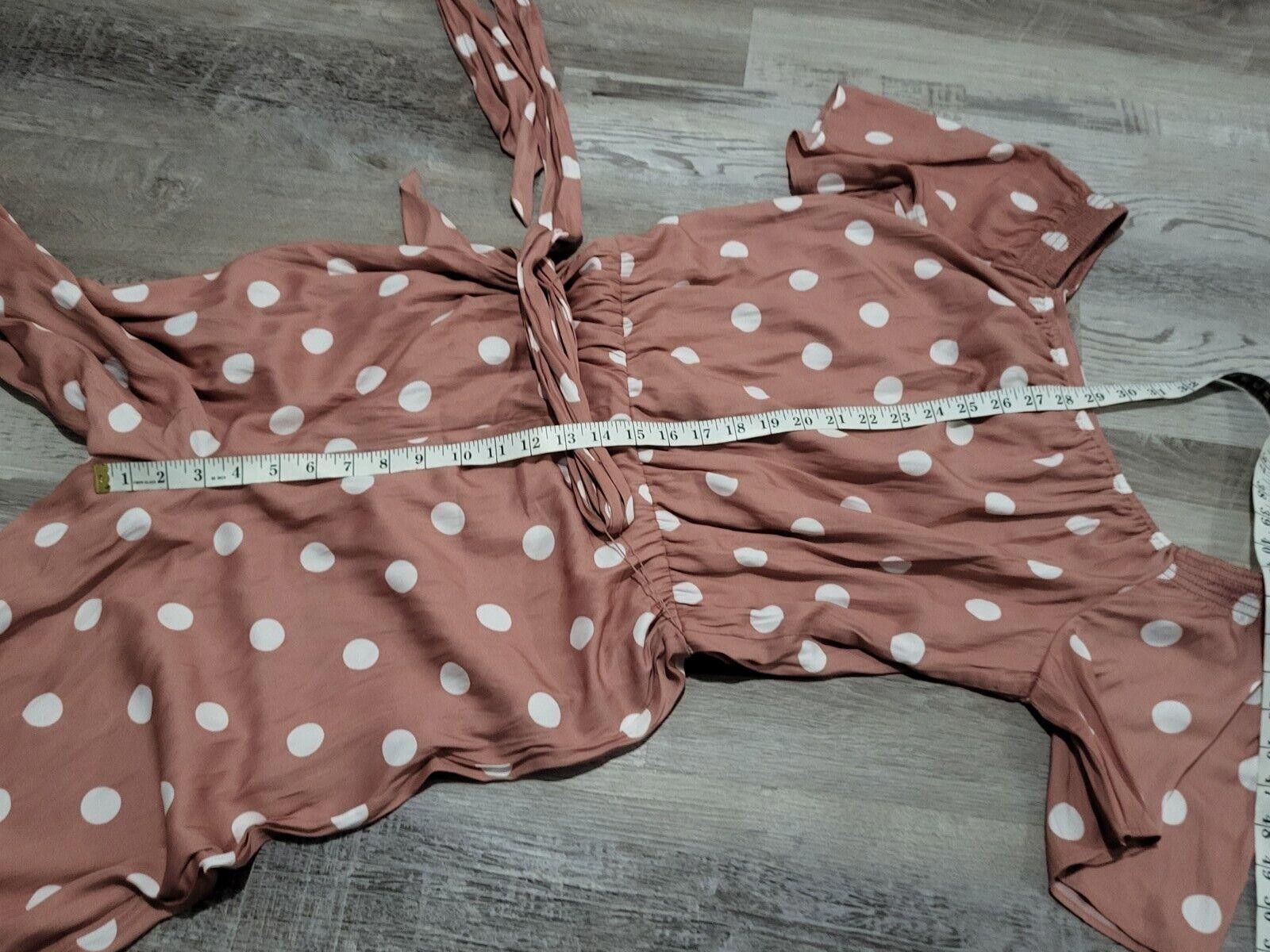 Designer Versona Jumper Medium Pink Polka Dot Pants Belt Romper Size 32" / US 10 / IT 46 - 8 Thumbnail