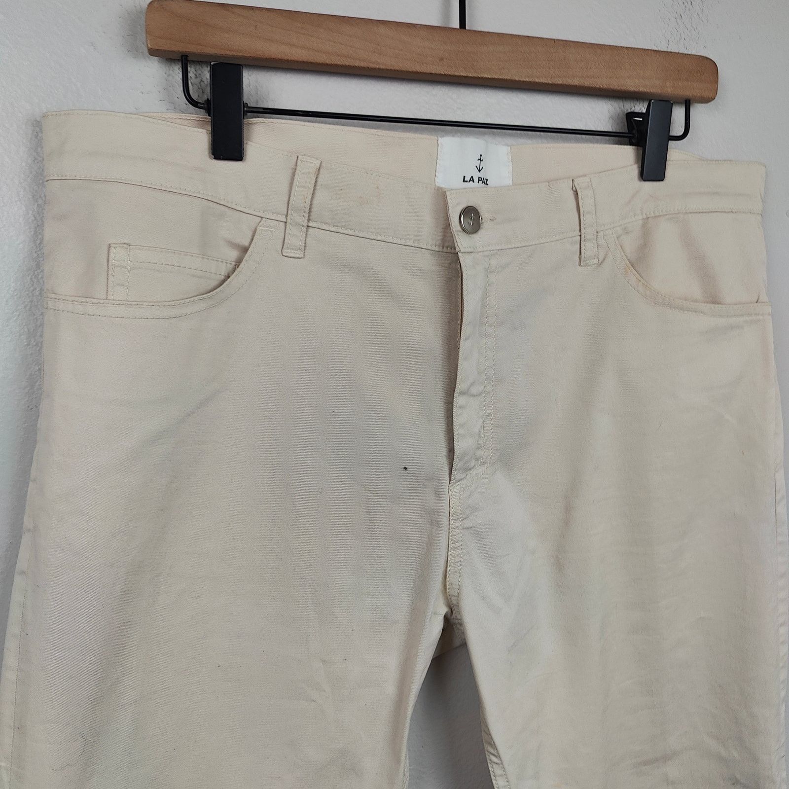 La Paz La Paz Chino Pants Mens XL Beige Cotton Stretch Lightweight Size US 36 / EU 52 - 2 Thumbnail