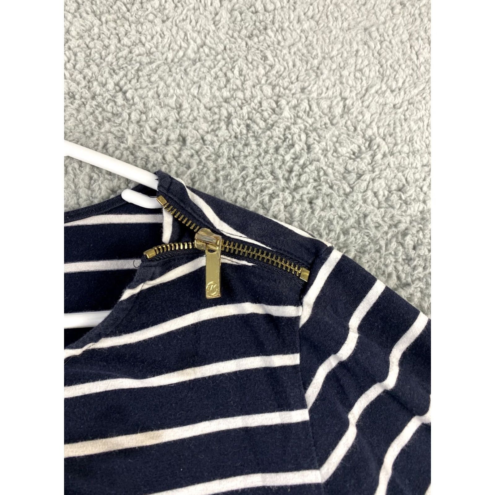 Michael Kors Michael Kors T Shirt Women’s Blue Gold Zip Cotton Size Large/ 37-12 Size L / US 10 / IT 46 - 3 Thumbnail
