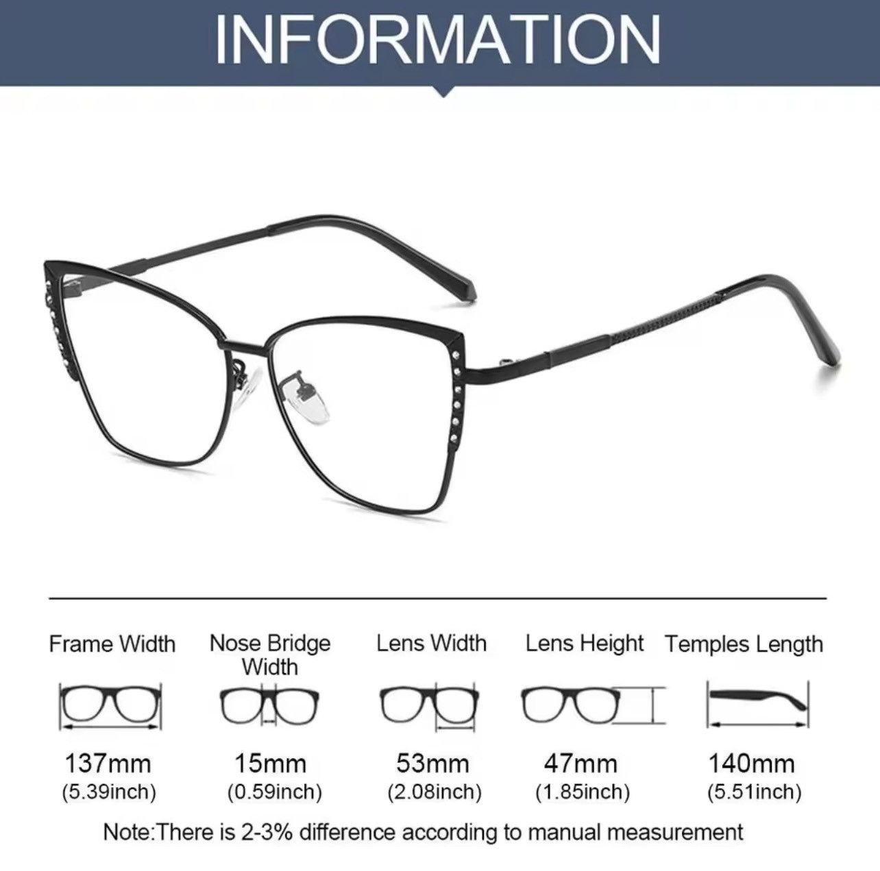 Other Black Cat Eye Photochromic Glasses Women Anti Blue Light Size ONE SIZE - 3 Thumbnail