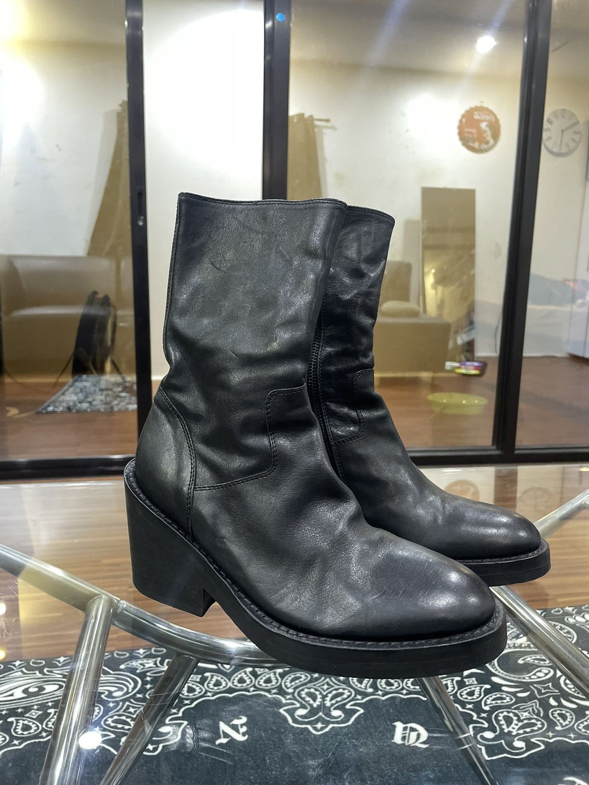 Ann demeulemeester double zip boots hotsell