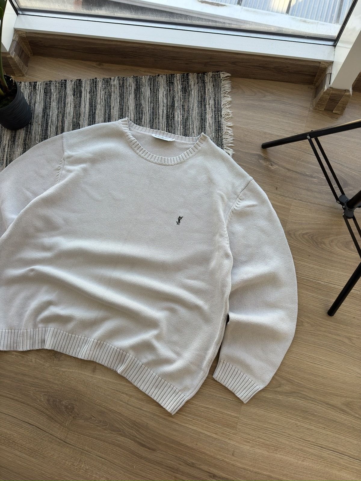 Yves Saint Laurent Vintage Yves Saint Laurent classic white knitted sweater Size US XL / EU 56 / 4 - 2 Thumbnail