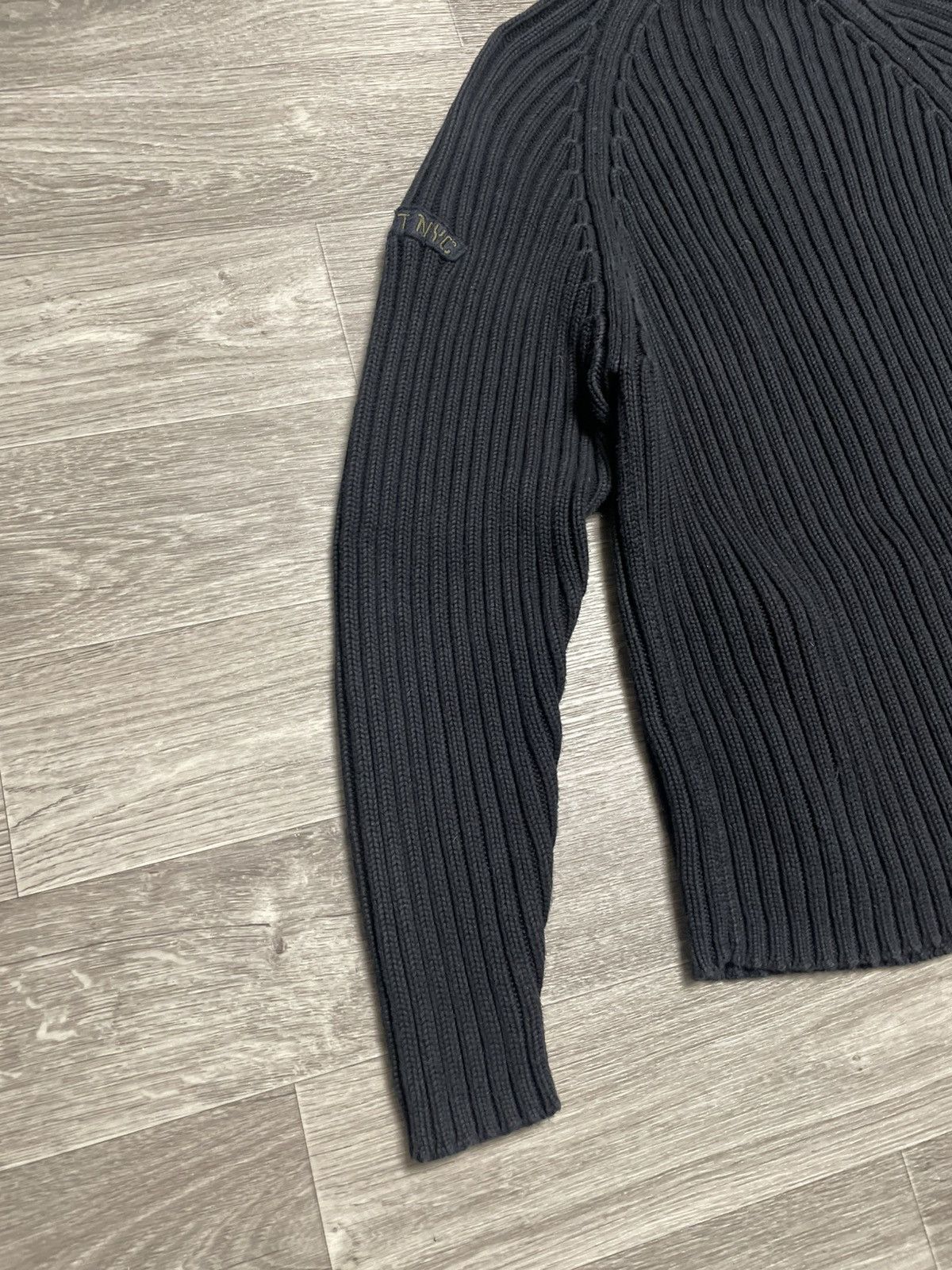 Schott Vintage Schott NYC Black Ribbed Knit Full Zip Sweater USA Size US XL / EU 56 / 4 - 18 Thumbnail