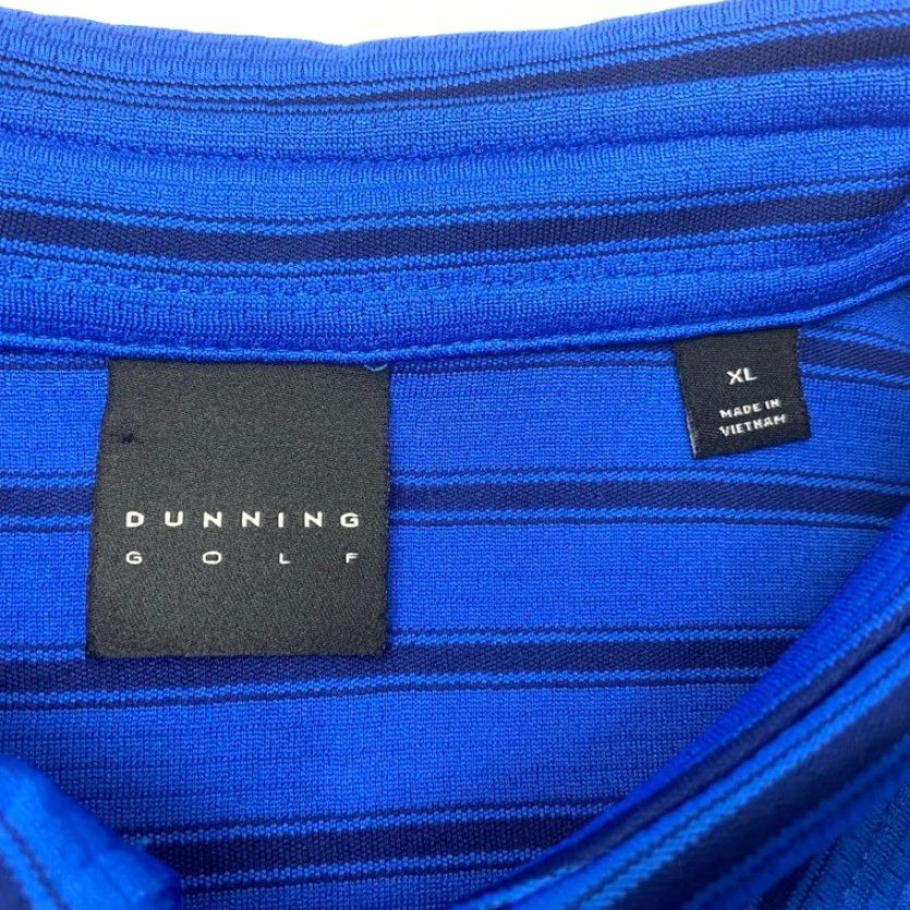 Vintage Dunning Golf Polo Shirt Mens XL Striped Blue Black Short Sleeve Performance 8576 Size US XL / EU 56 / 4 - 4 Thumbnail