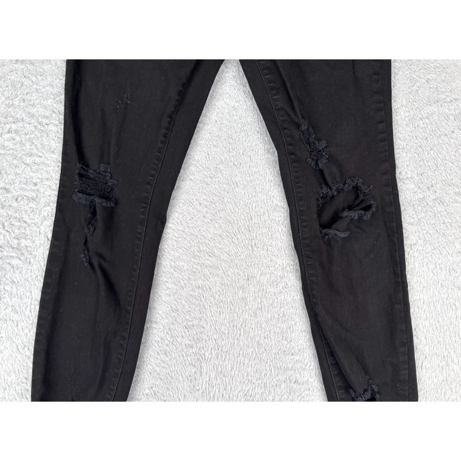 Denime Cello Jeans Junior 5 Black Denim Skinny Tapered Distressed Cotton 25x25 Size 27" / US 4 / IT 40 - 3 Thumbnail