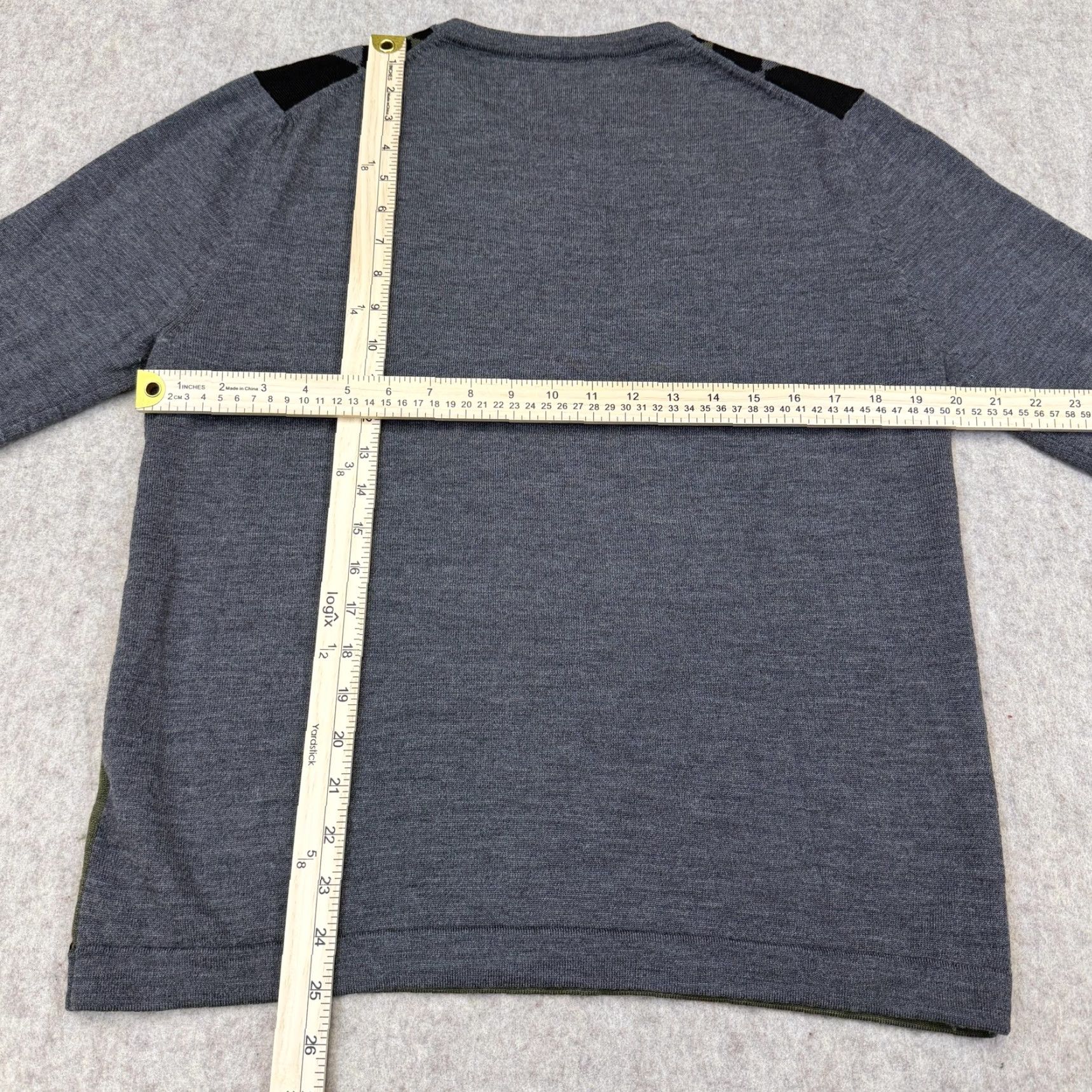Banana Republic Banana Republic Sweater Men M Wool Gray Argyle V-Neck Pullover Knit Regular Size US M / EU 48-50 / 2 - 7 Thumbnail