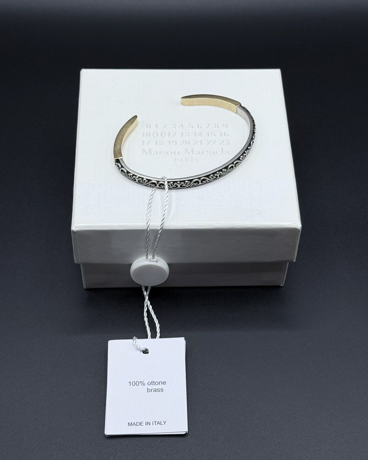 Maison Margiela Maison Margiela Engraved silver cuff bracelet. Size ONE SIZE - 1 Thumbnail