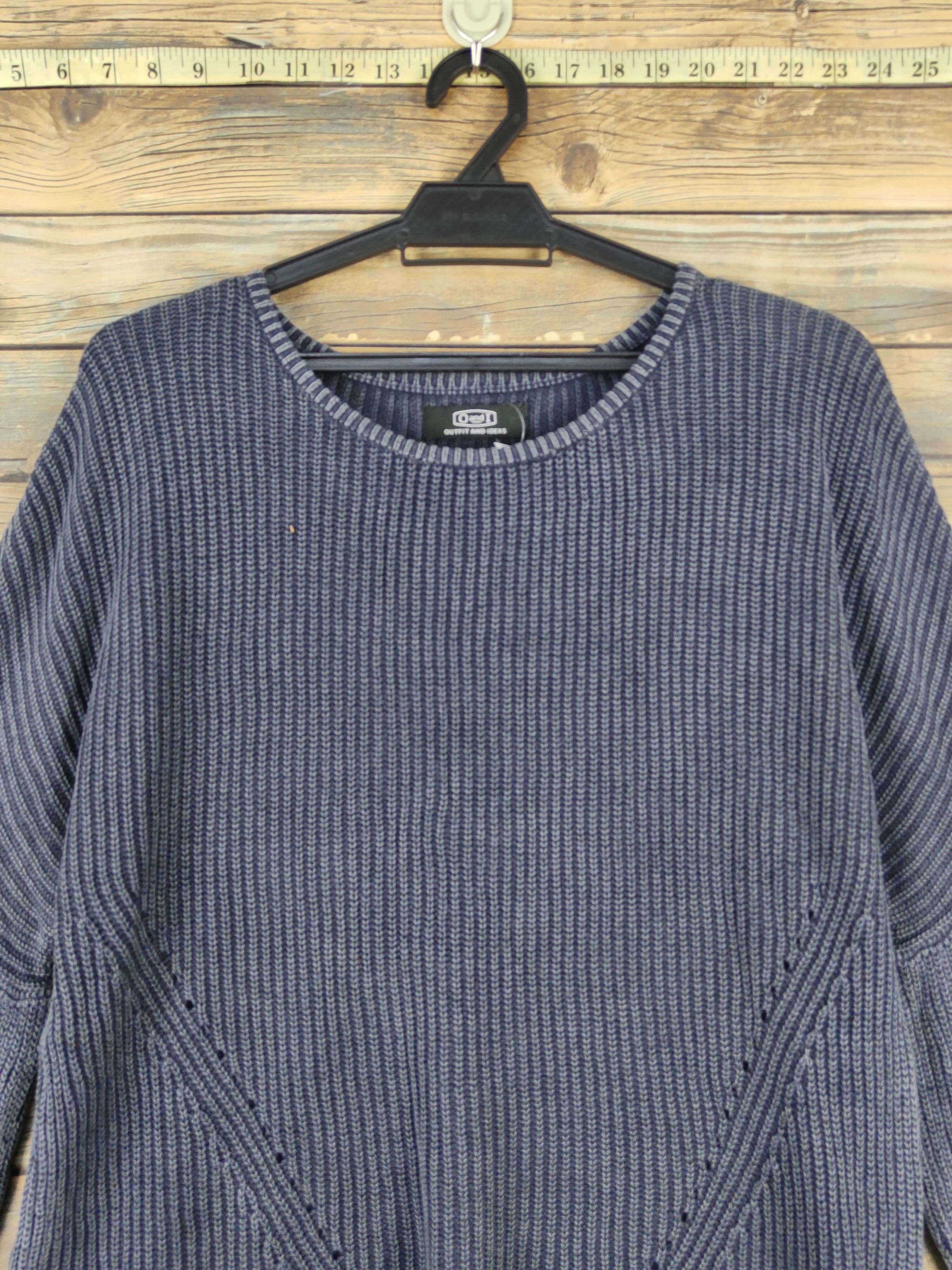 Homespun Knitwear × Japanese Brand × Vintage Outfit and Ideas Navy Faded Knitwear Blouses #W1559 Size M / US 6-8 / IT 42-44 - 2 Thumbnail