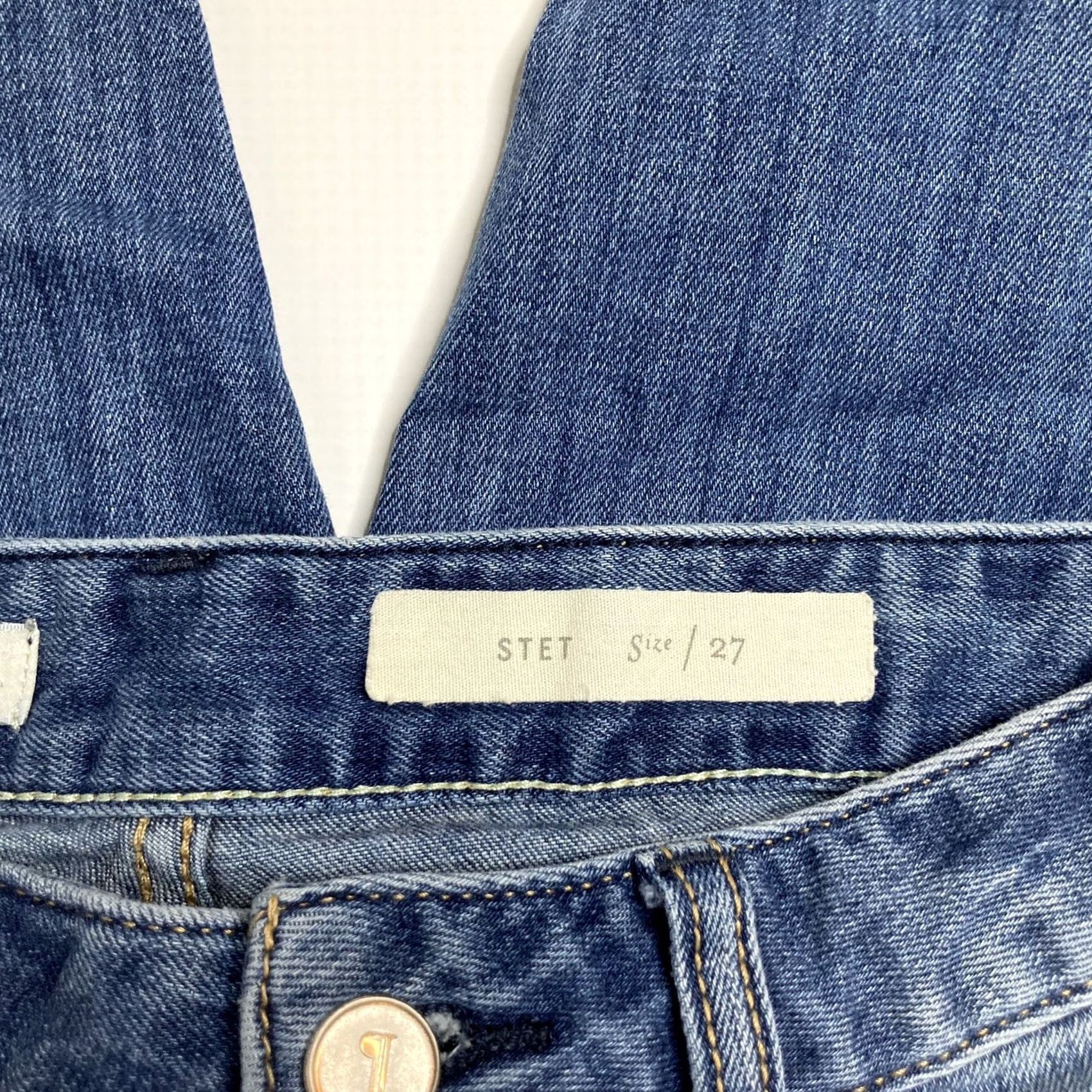Anthropologie VINTAGE Pilcro and the Letterpress Stet Skinny Jeans Blue Size 27 Stretch Low Rise Women Regular 5-Pocket Denim Bohemian City American Jeans Size 27" / US 4 / IT 40 - 6 Thumbnail