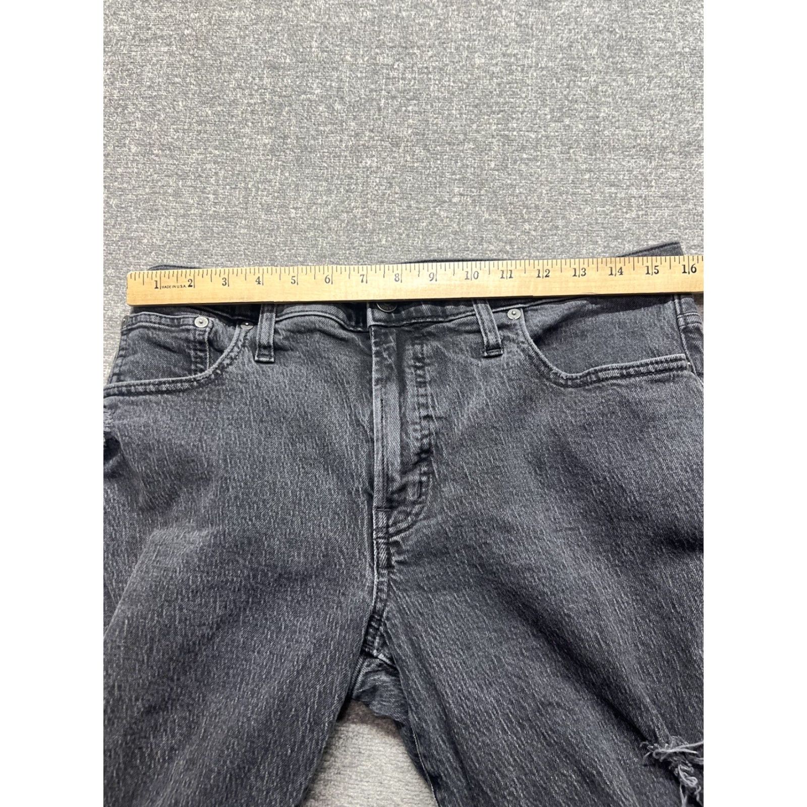 Madewell Madewell Jeans Black Women’s 30T Mid Rise Distressed Vintage Straight Inseam 30 in 32 waist Size 30" / US 8 / IT 44 - 6 Thumbnail