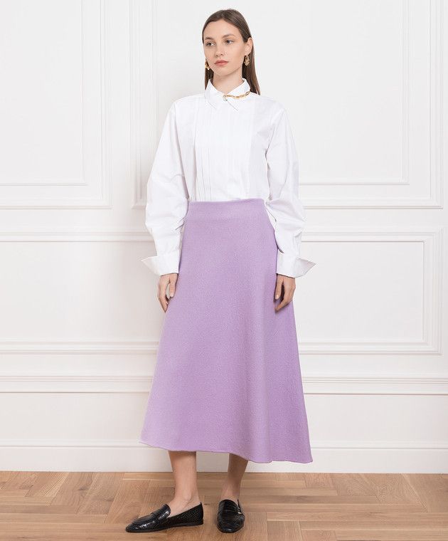 Jil Sander o1y1025 Mini Skirt in Lilac Size 27" / US 4 / IT 40 - 2 Thumbnail