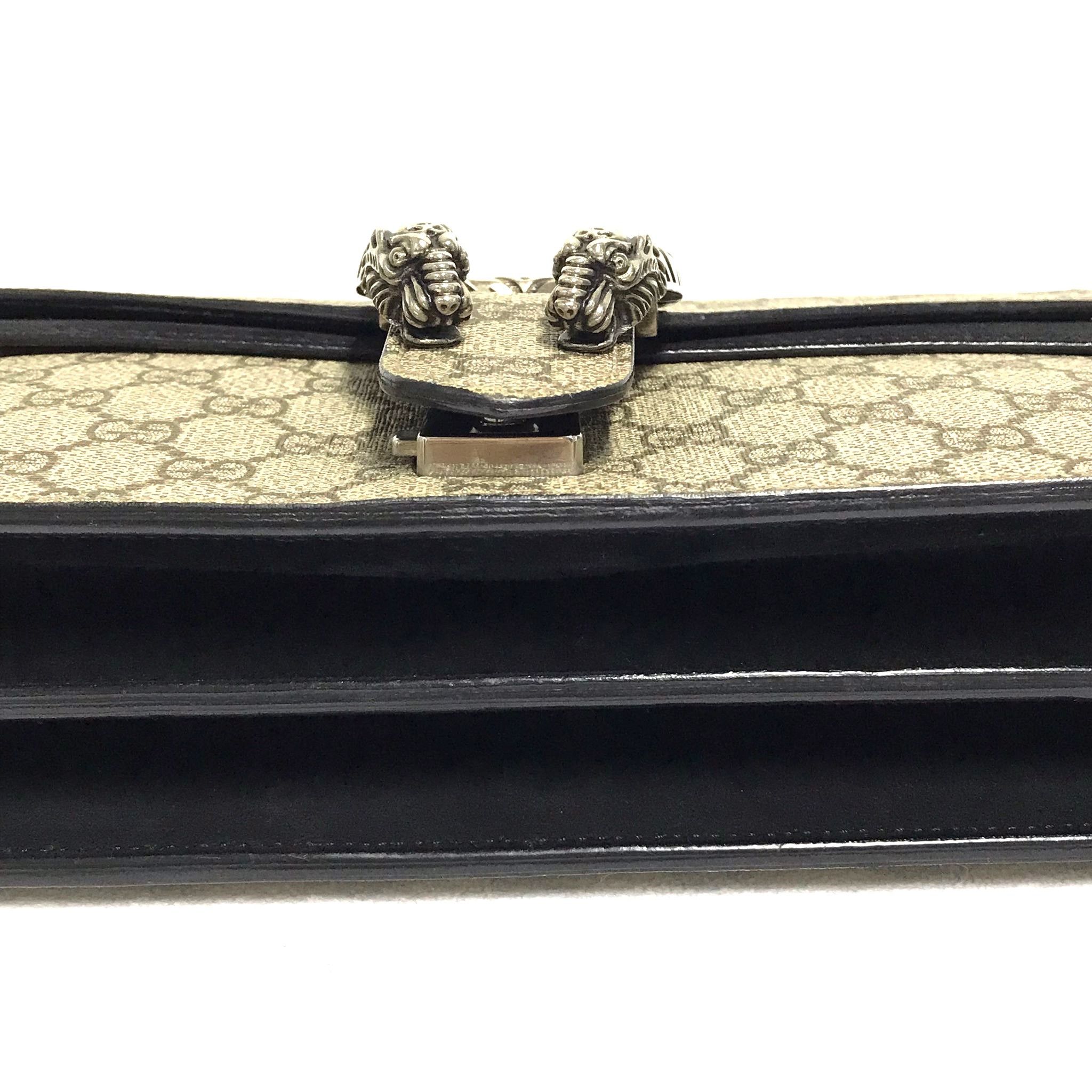 Gucci Gucci Dionysus GG Supreme Black Suede Medium Size ONE SIZE - 11 Thumbnail
