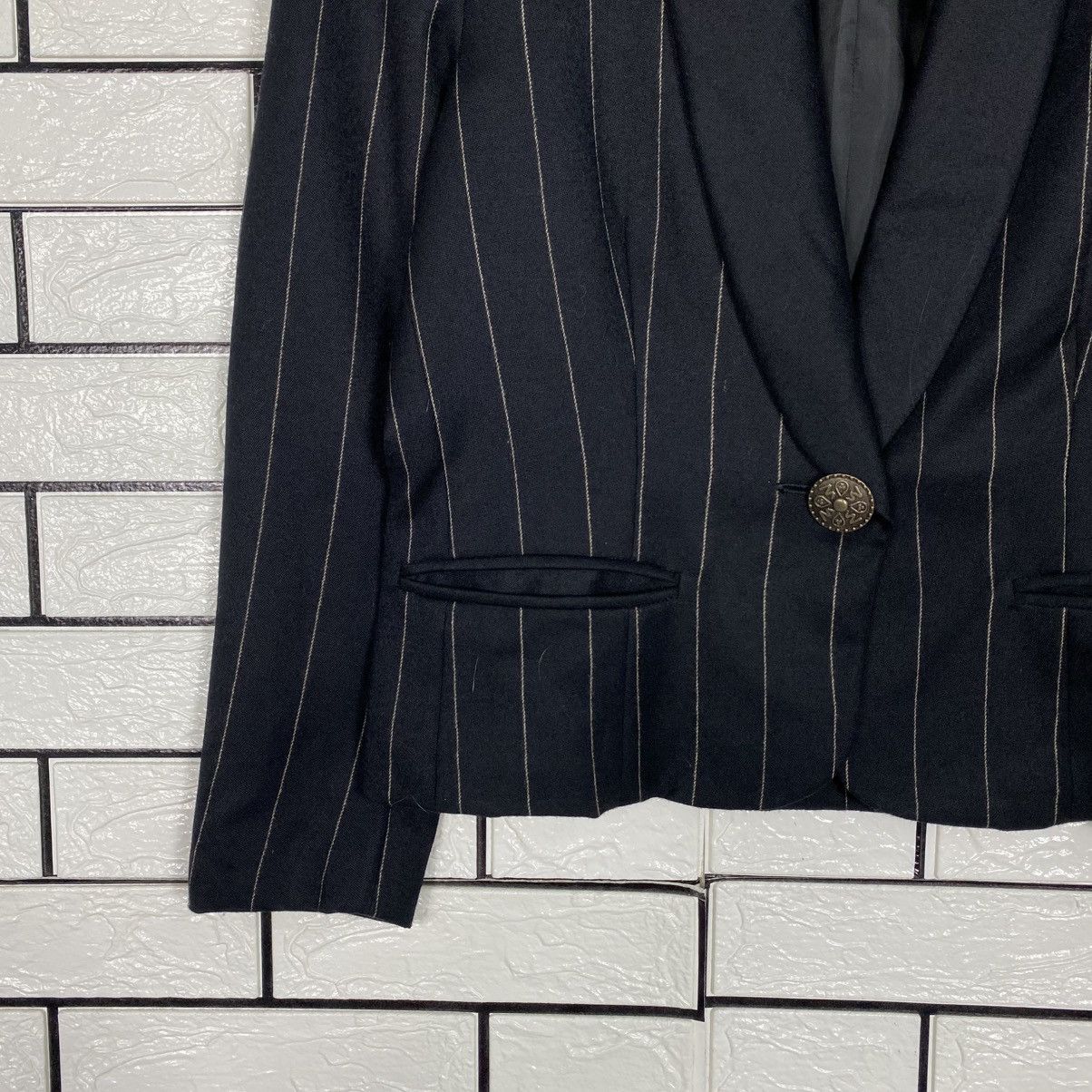 Japanese Brand 📌Cropped Striped Design Button Jacket Karl Kani Size US M / EU 48-50 / 2 - 5 Thumbnail