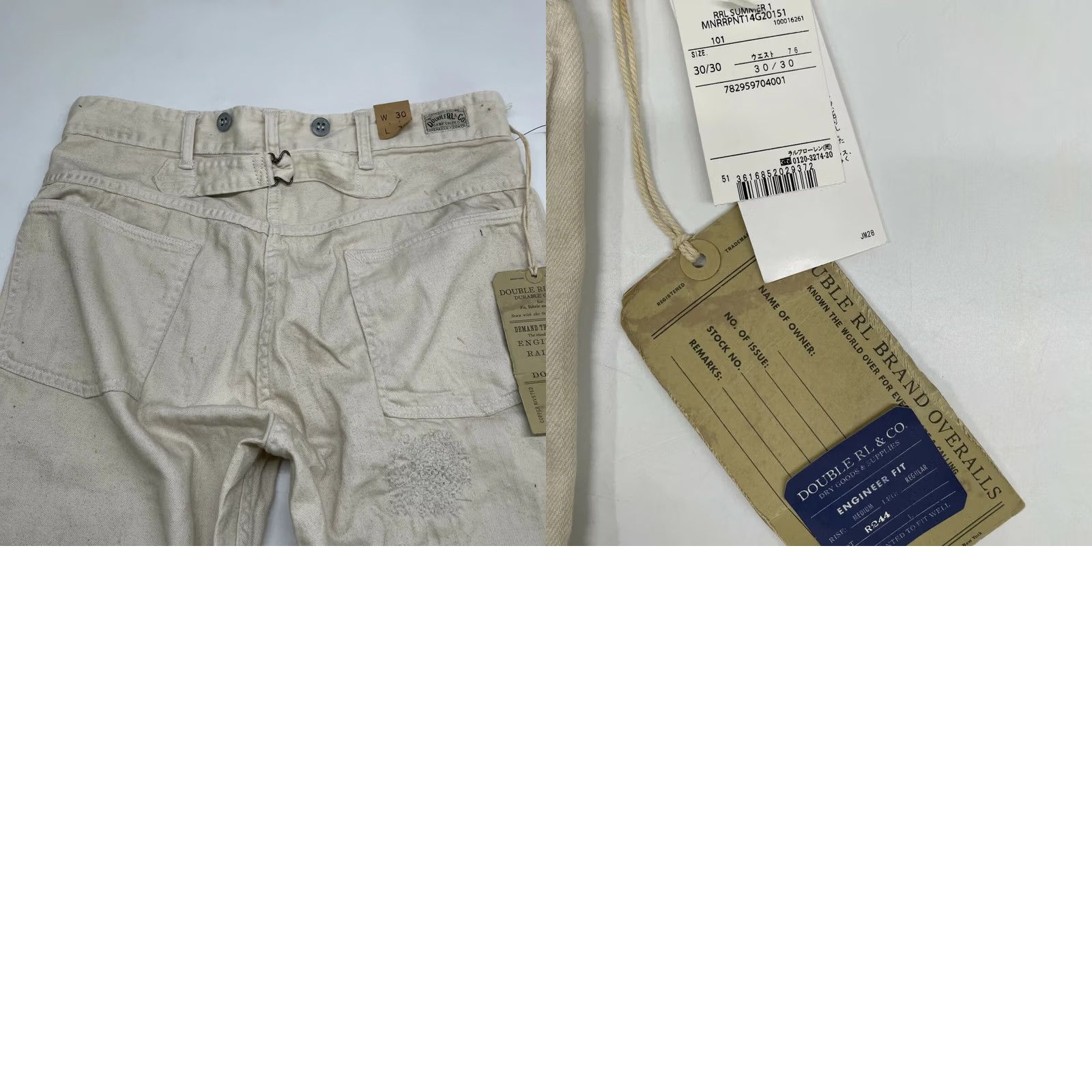 Ralph Lauren RRL Ralph Lauren Carpenter Pants Size 30×30 Ivory Engineer Fit Repaired Men's Size US 30 / EU 46 - 8 Thumbnail