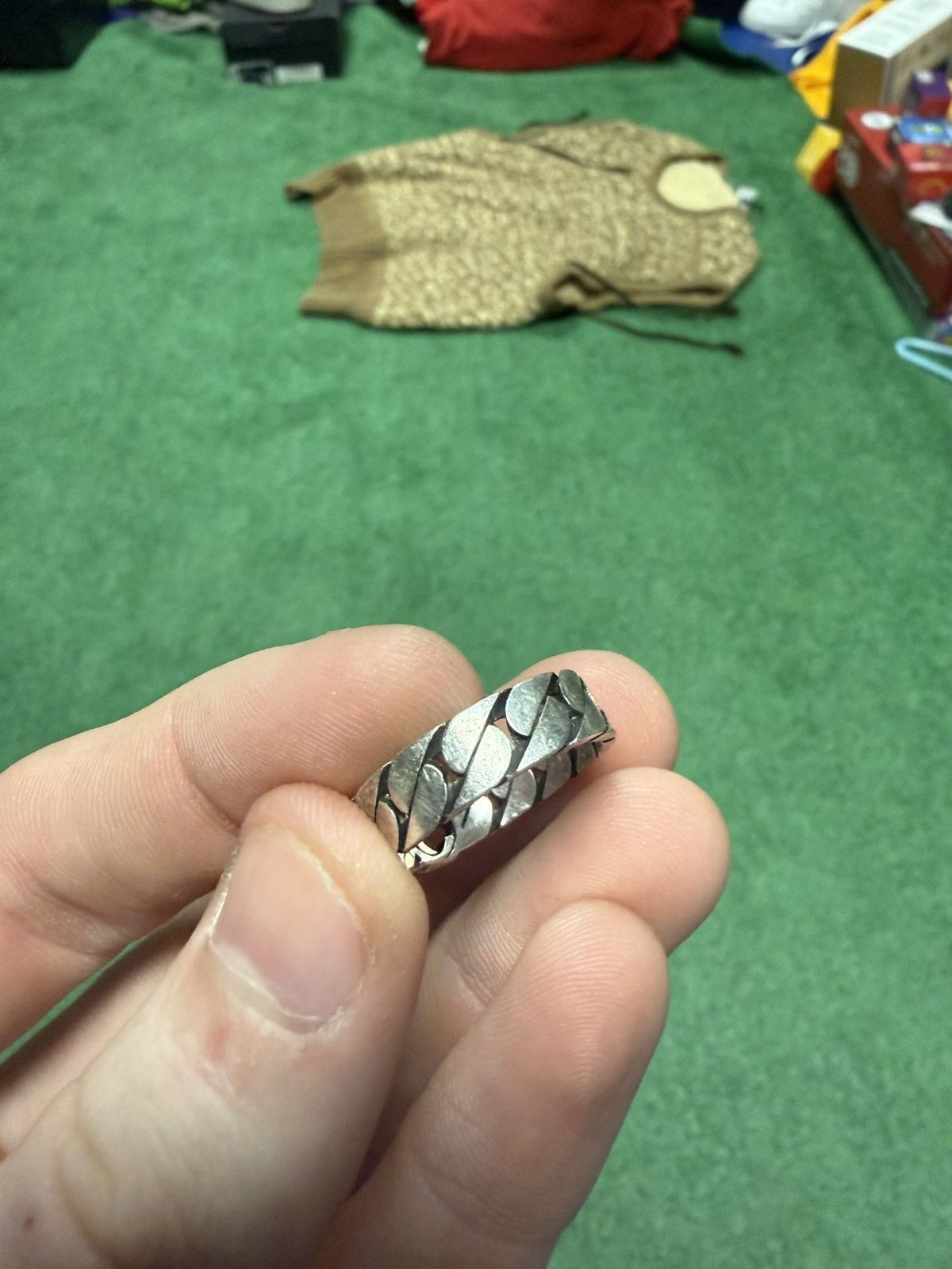 Gucci Silver Gucci cuban link logo ring Size ONE SIZE - 2 Thumbnail