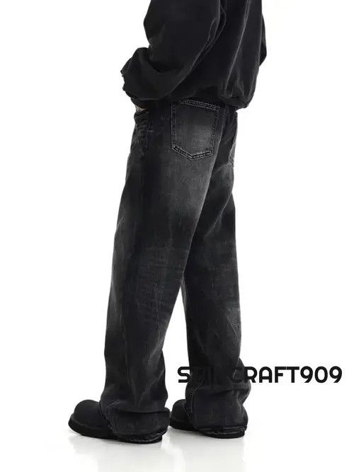 Jean Black Washed Flare Denim Jeans Size US 30 / EU 46 - 8 Thumbnail